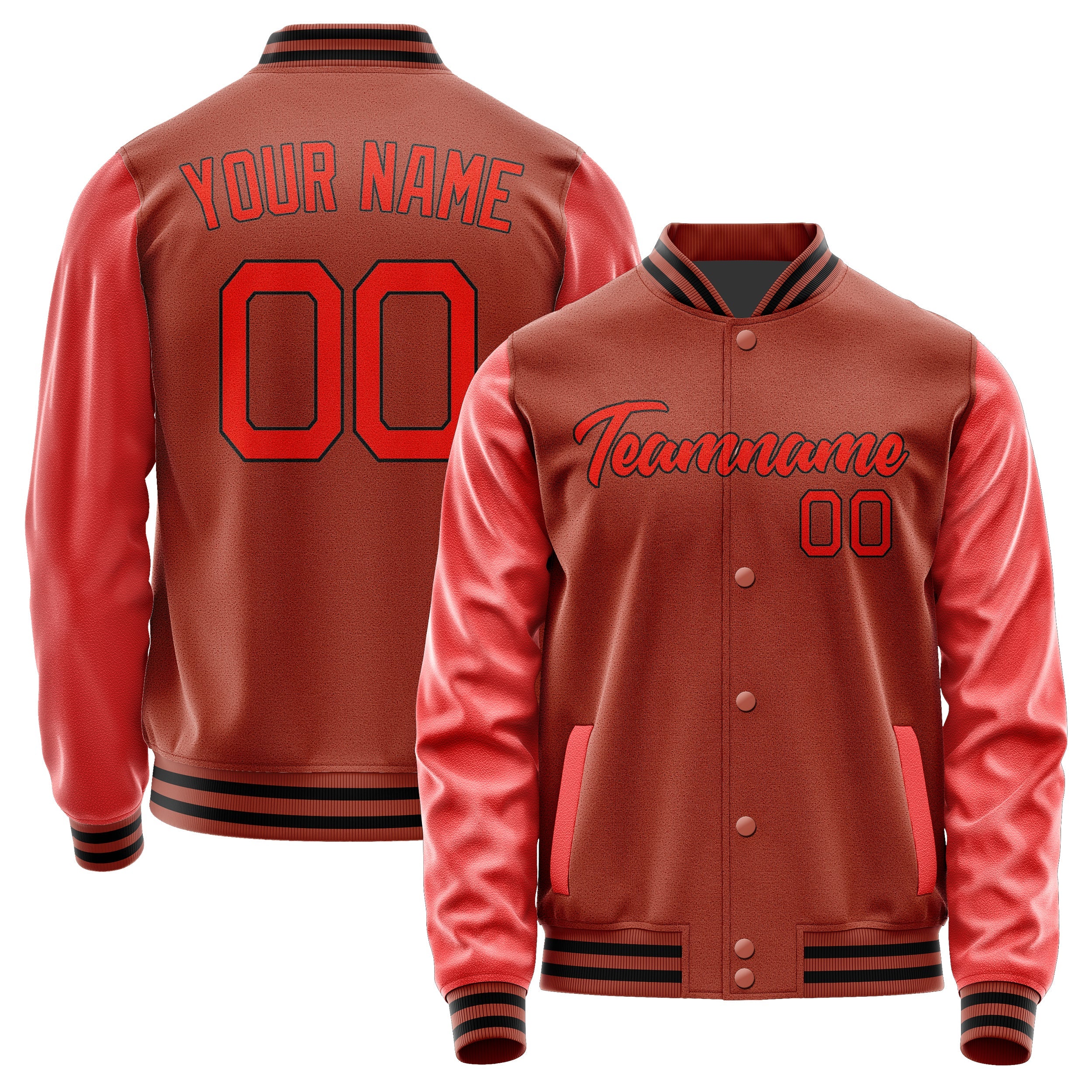 Custom Coral Red Orange Red Jacket JA1616121617B21712