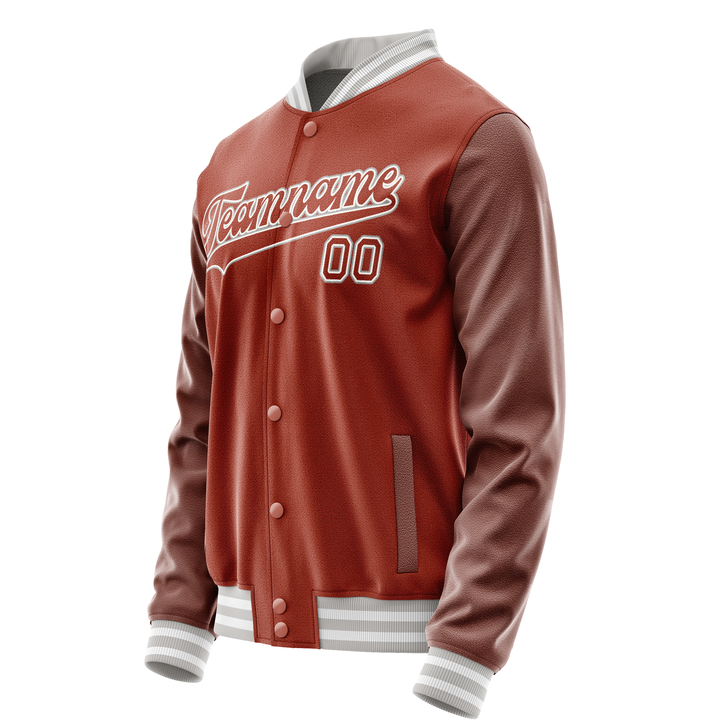 Custom Texas-Orange White Solid Color Varsity Letterman Jacket JA02240617JG445