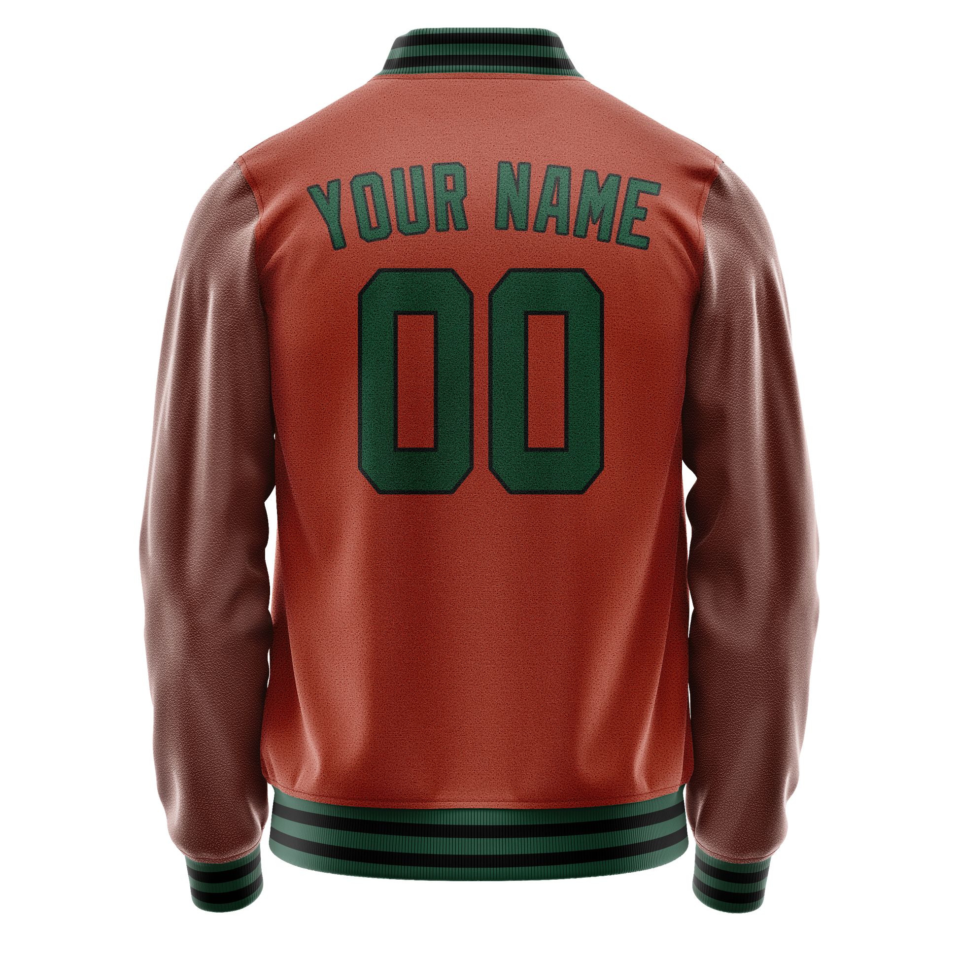 Custom Texas-Orange Teal Solid Color Varsity Letterman Jacket JA02240617JG440