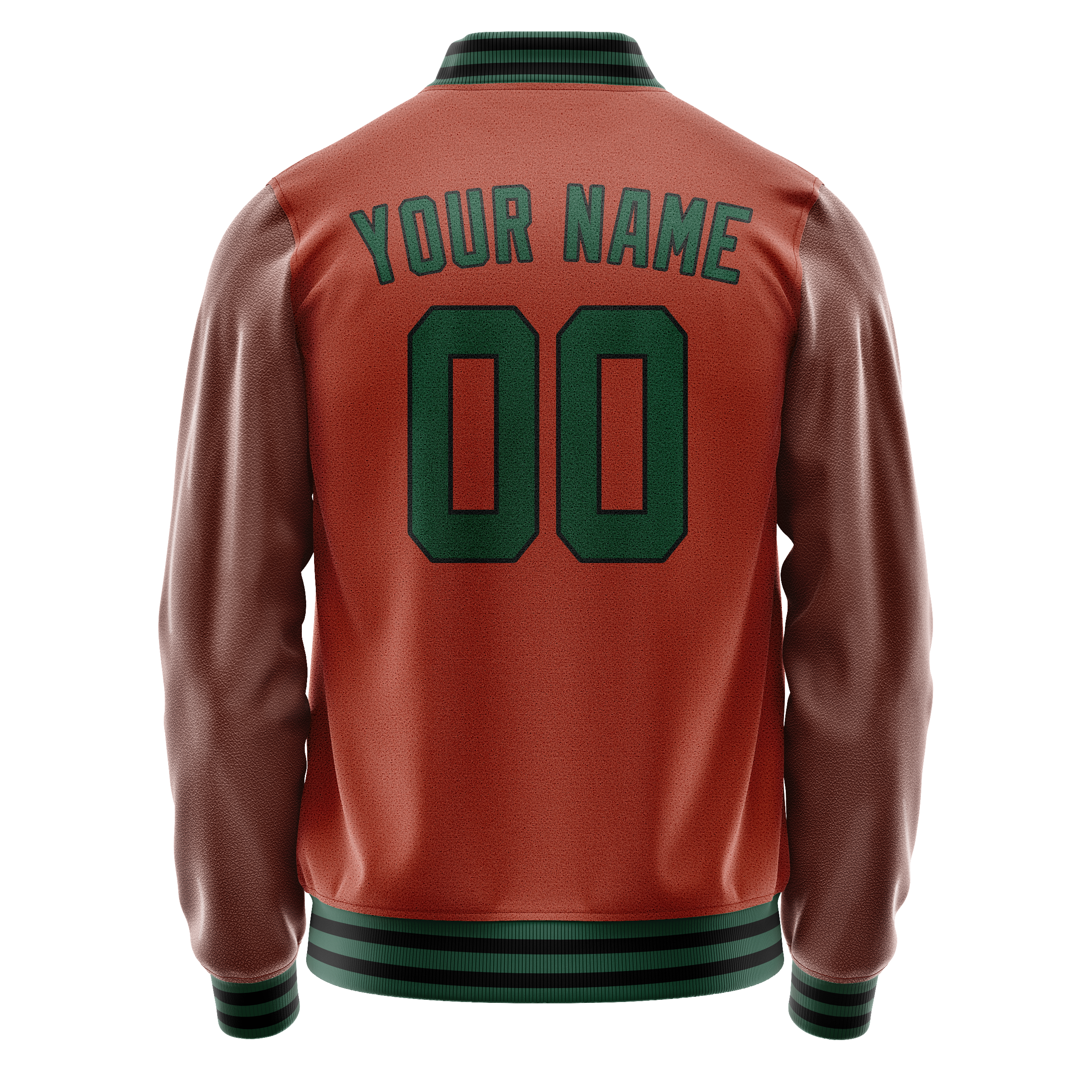 Custom Texas-Orange Teal Solid Color Varsity Letterman Jacket JA02240617JG440