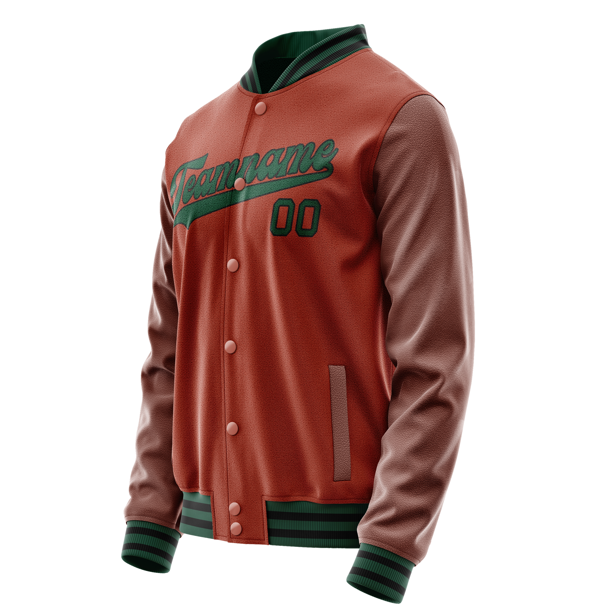 Custom Texas-Orange Teal Solid Color Varsity Letterman Jacket JA02240617JG440
