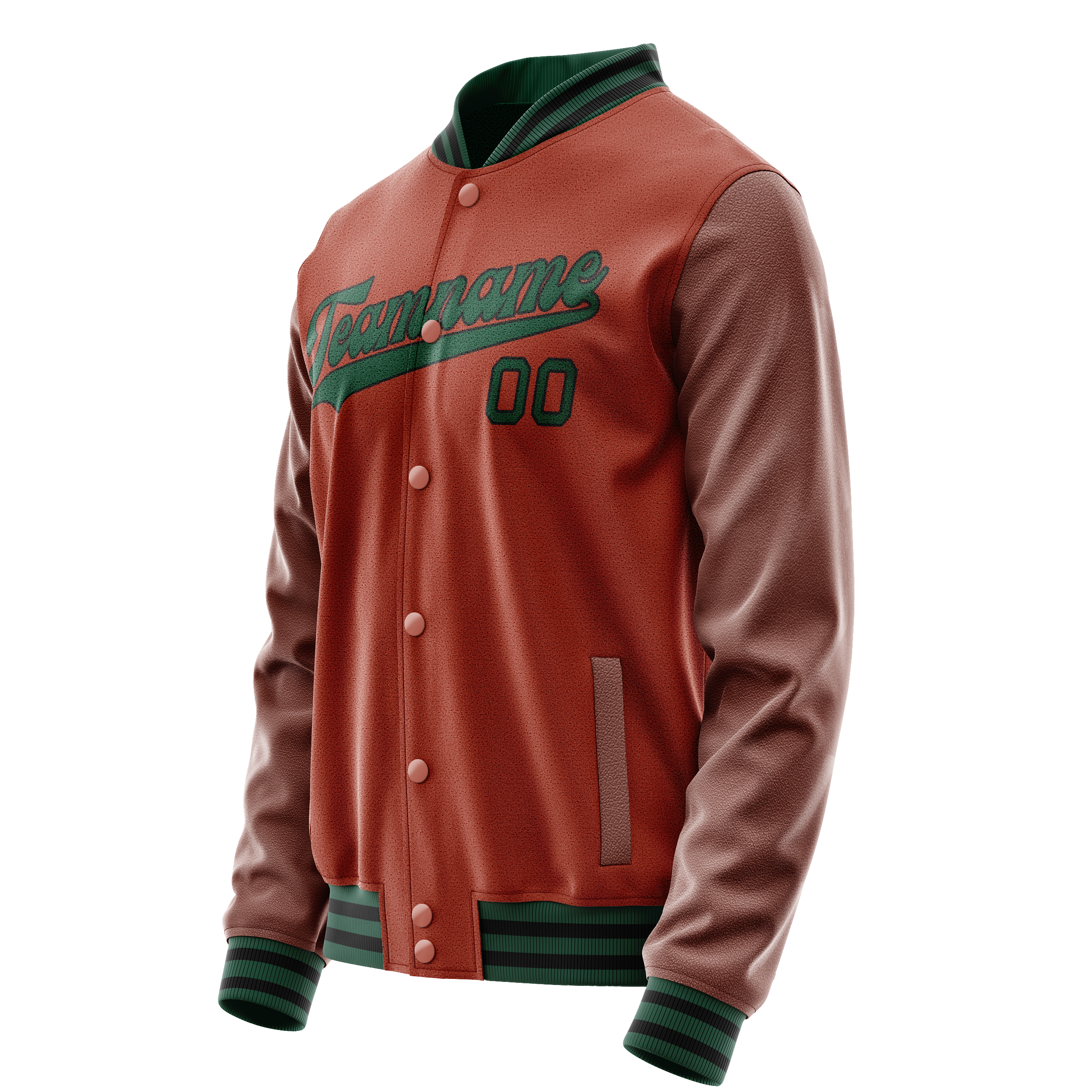 Custom Texas-Orange Teal Solid Color Varsity Letterman Jacket JA02240617JG440