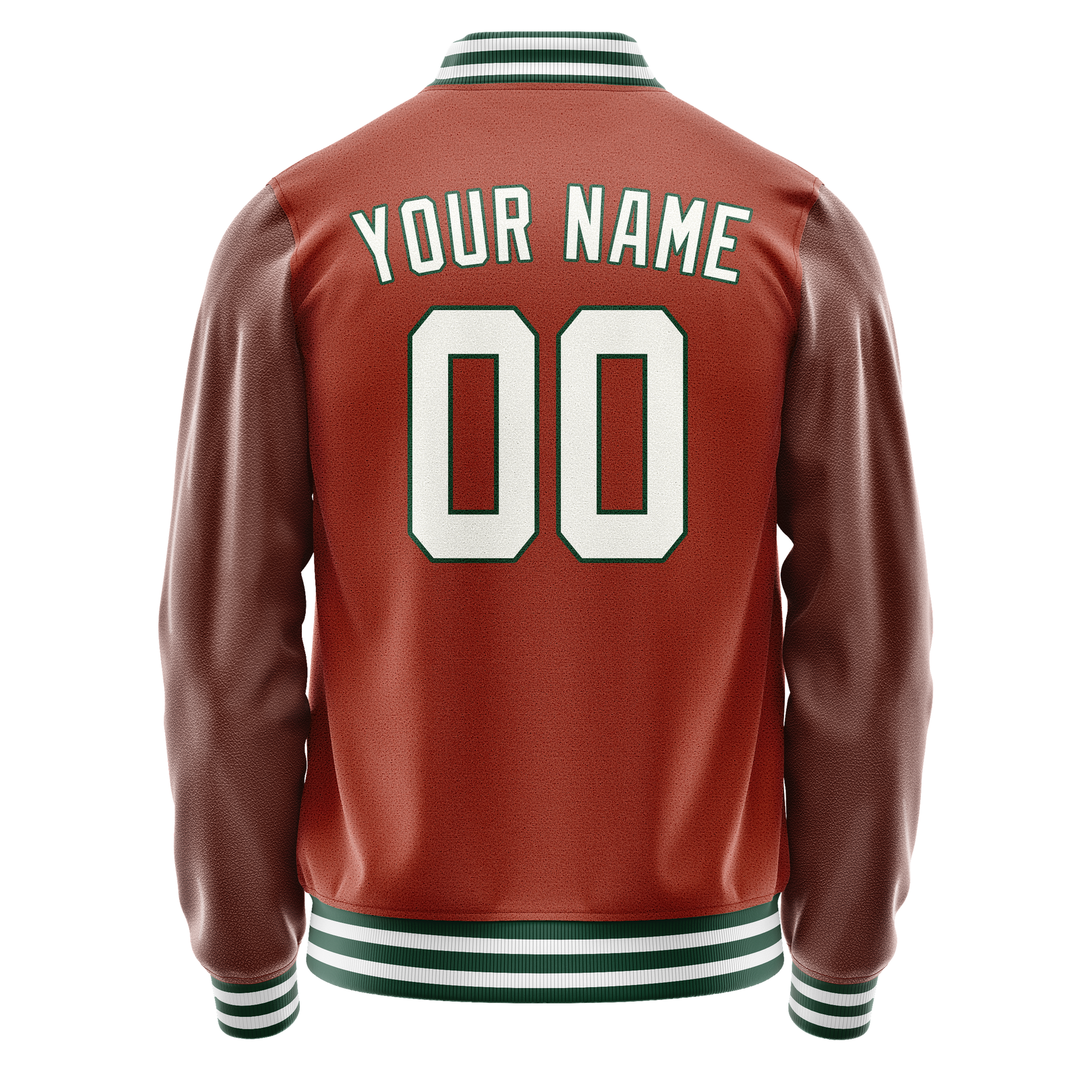 Custom Texas-Orange White Solid Color Varsity Letterman Jacket JA02240617JG424