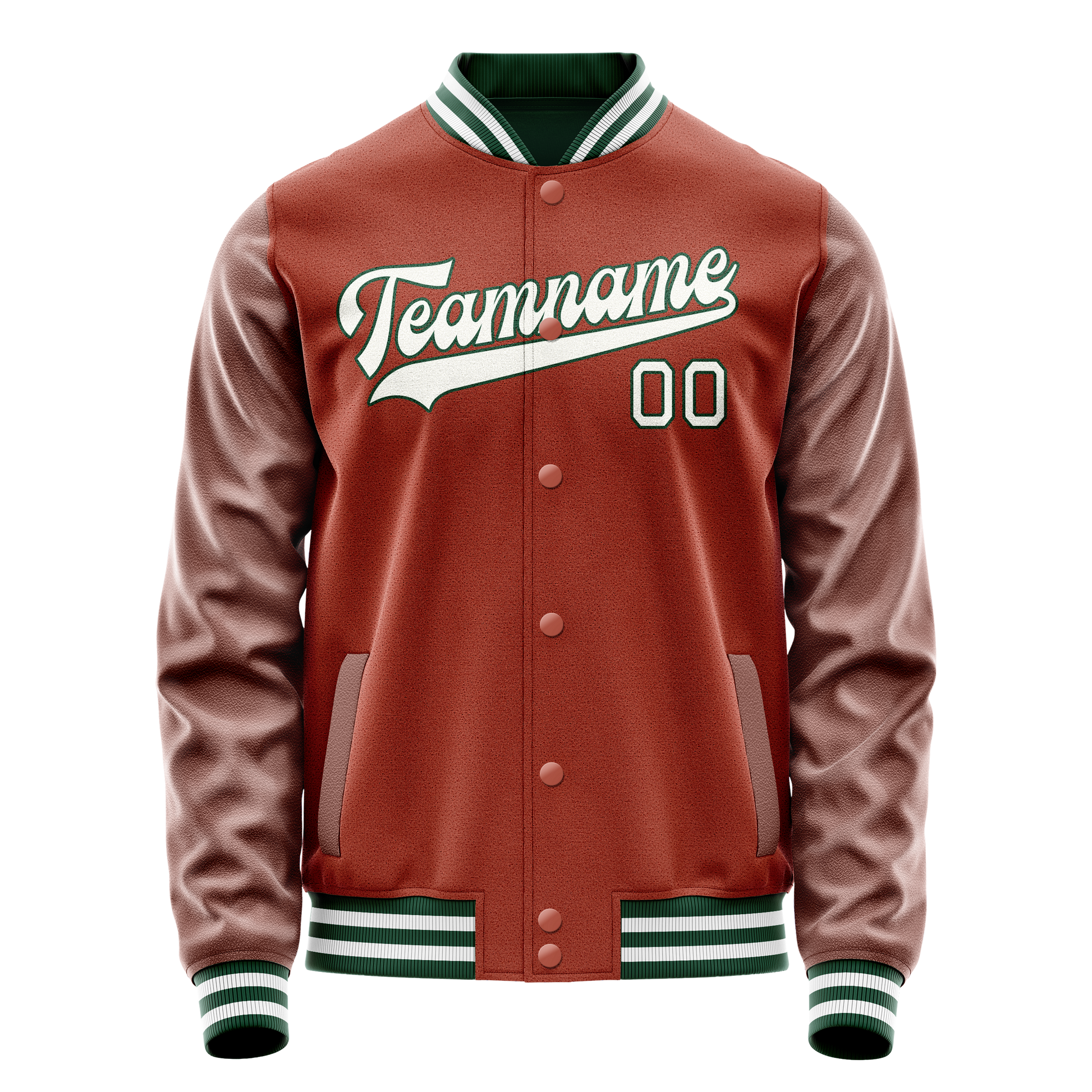 Custom Texas-Orange White Solid Color Varsity Letterman Jacket JA02240617JG424