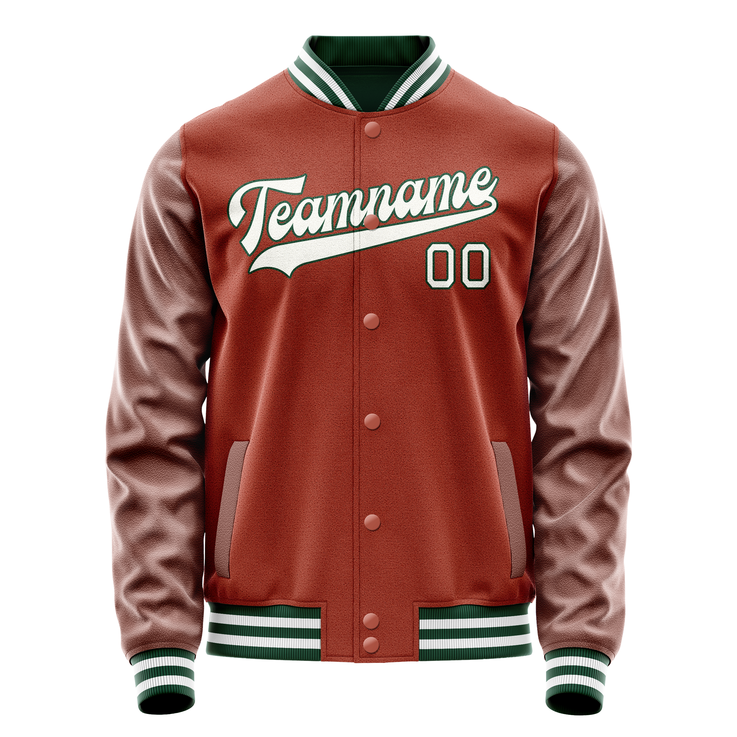 Custom Texas-Orange White Solid Color Varsity Letterman Jacket JA02240617JG424