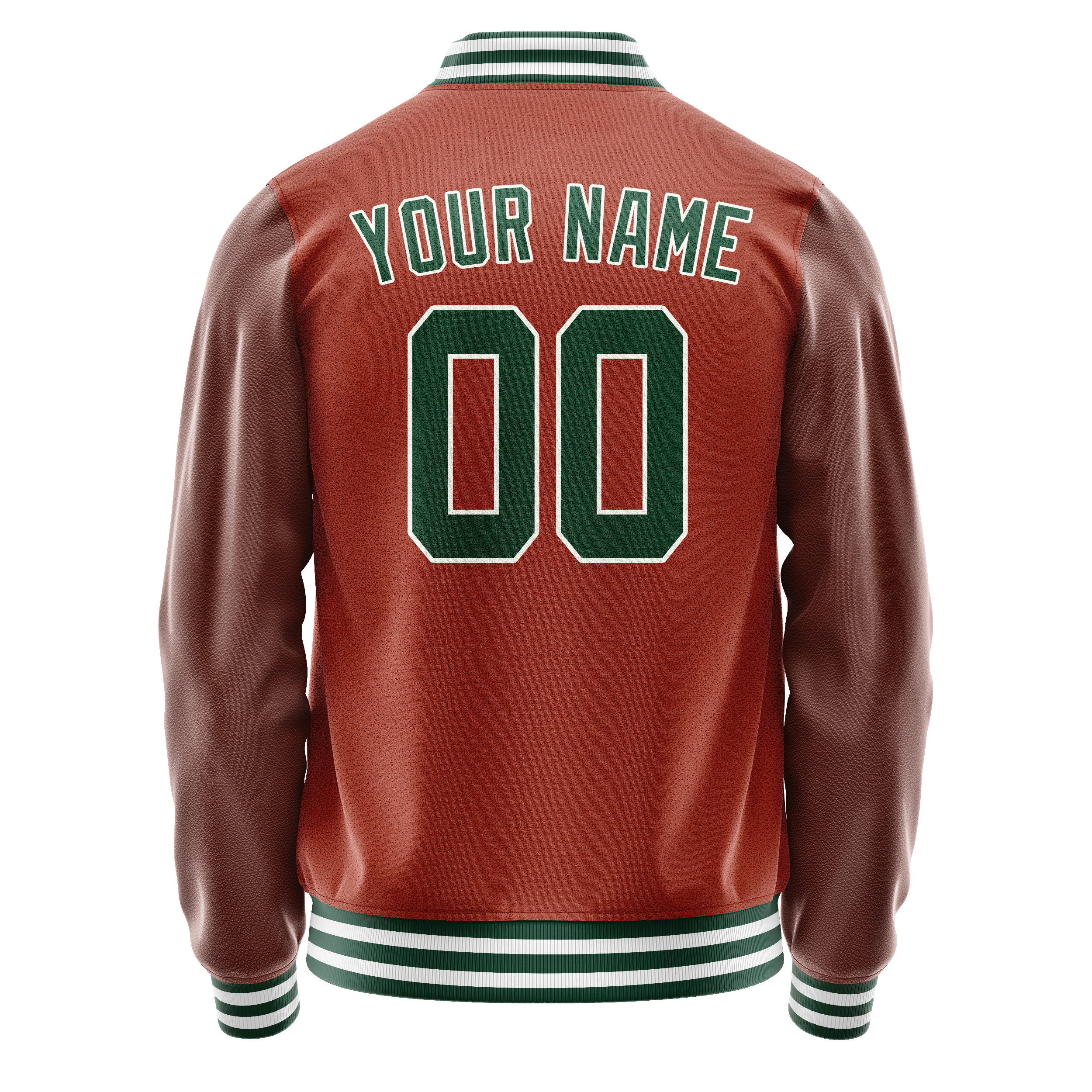 Custom Texas-Orange Kelly-Green Solid Color Varsity Letterman Jacket JA02240617JG423
