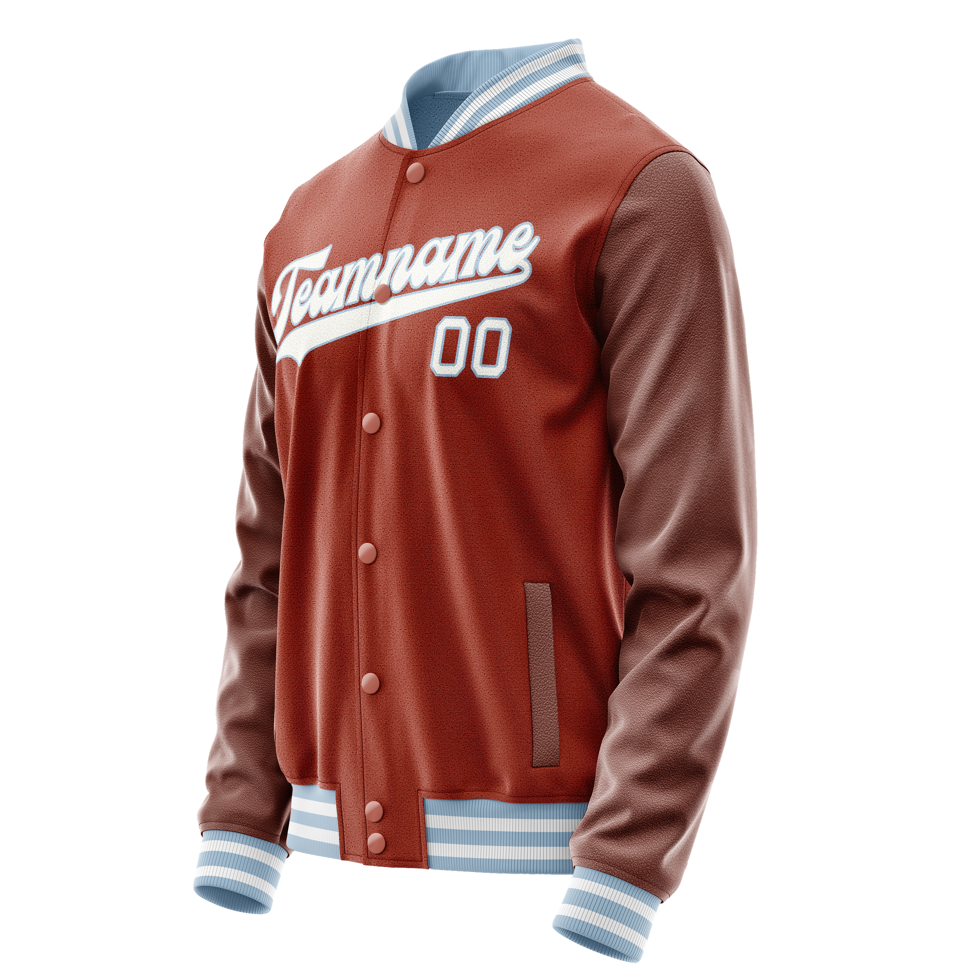 Custom Texas-Orange White Solid Color Varsity Letterman Jacket JA02240617JG434