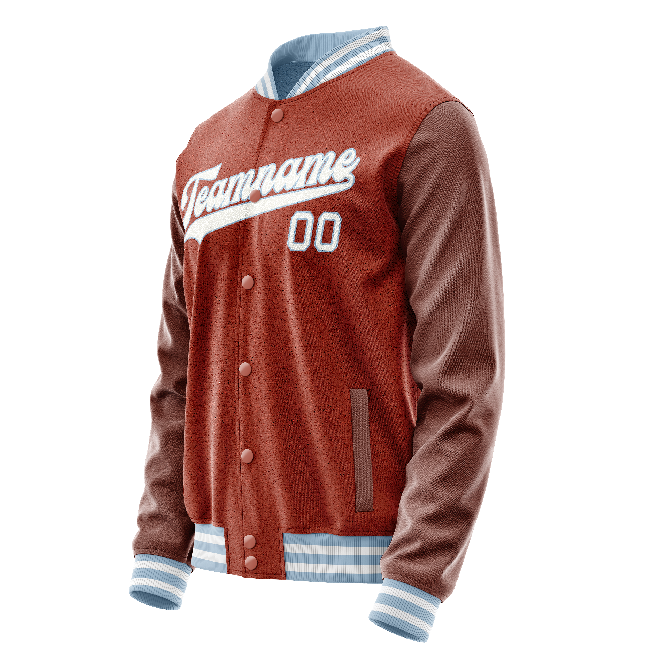 Custom Texas-Orange White Solid Color Varsity Letterman Jacket JA02240617JG434