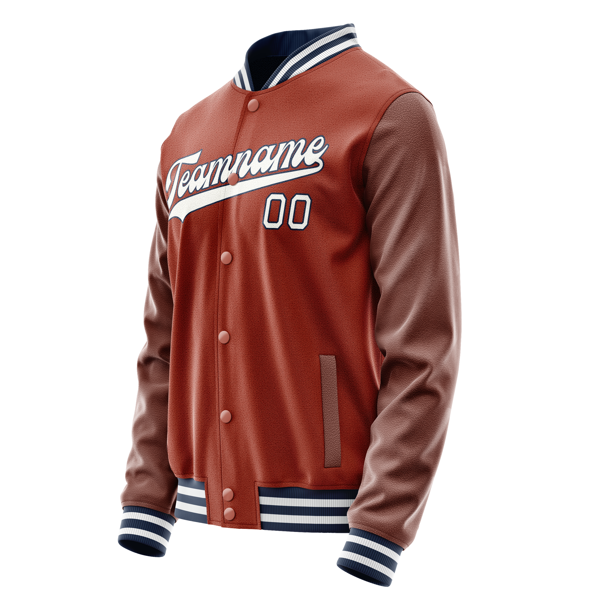 Custom Texas-Orange White Solid Color Varsity Letterman Jacket JA02240617JG438