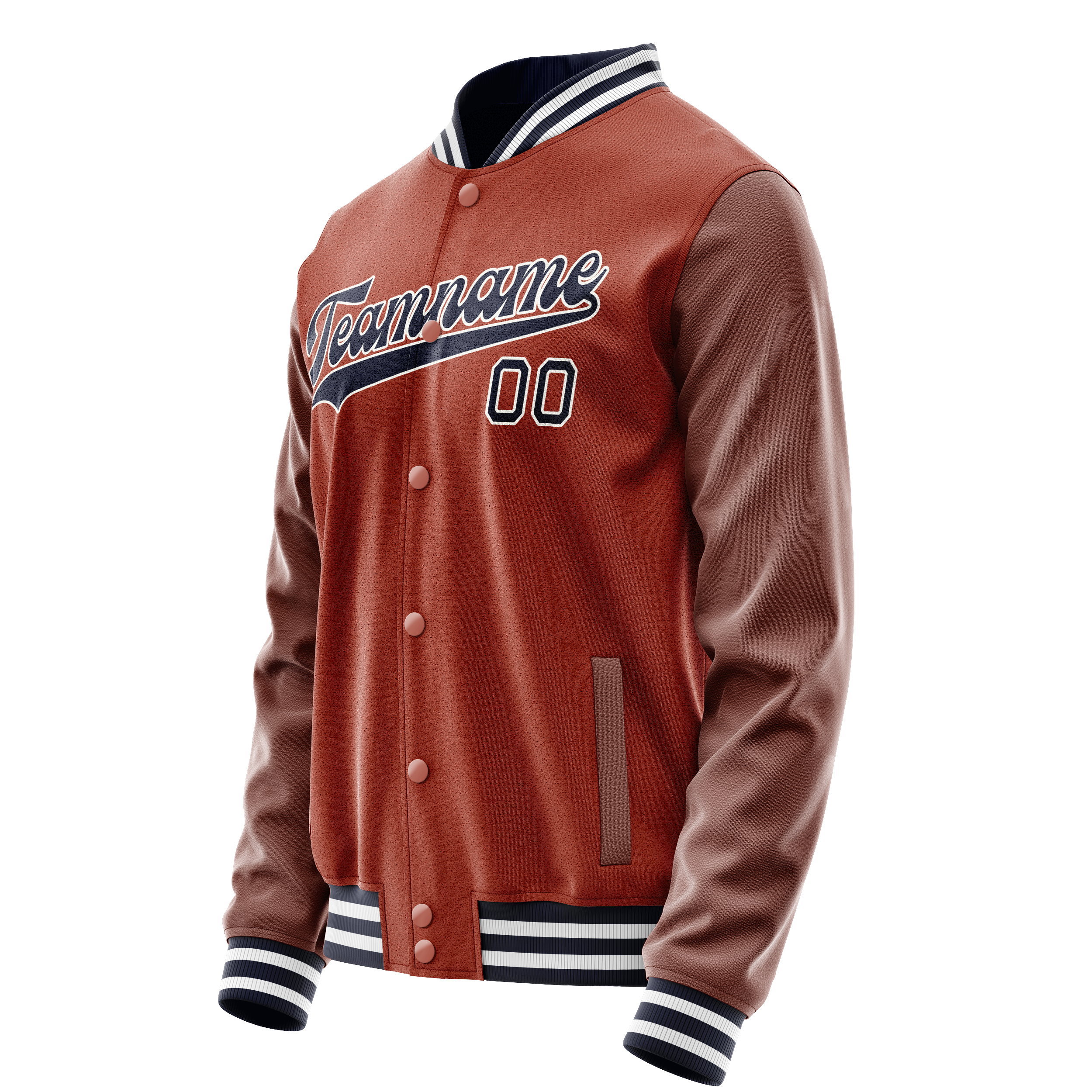 Custom Texas-Orange Navy Solid Color Varsity Letterman Jacket JA02240617JG428