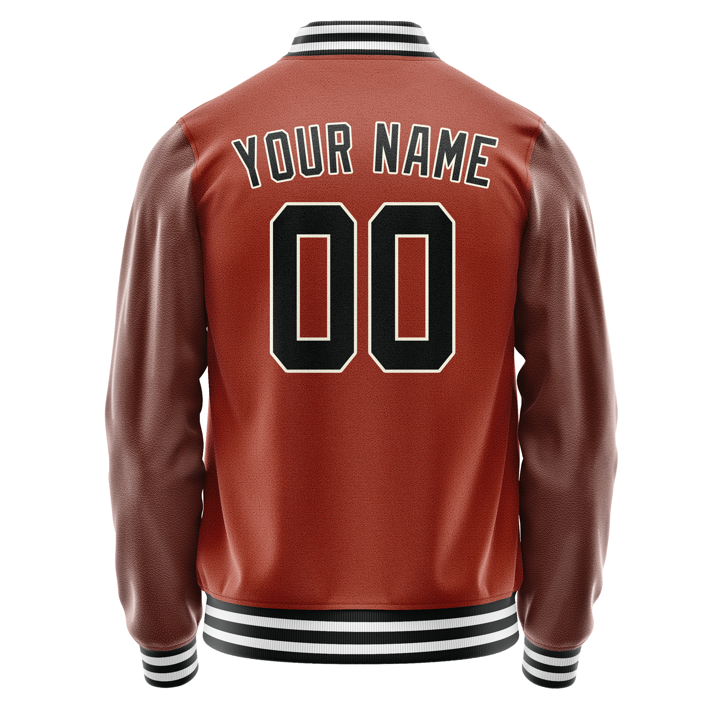 Custom Texas-Orange Black Solid Color Varsity Letterman Jacket JA02240617JG441
