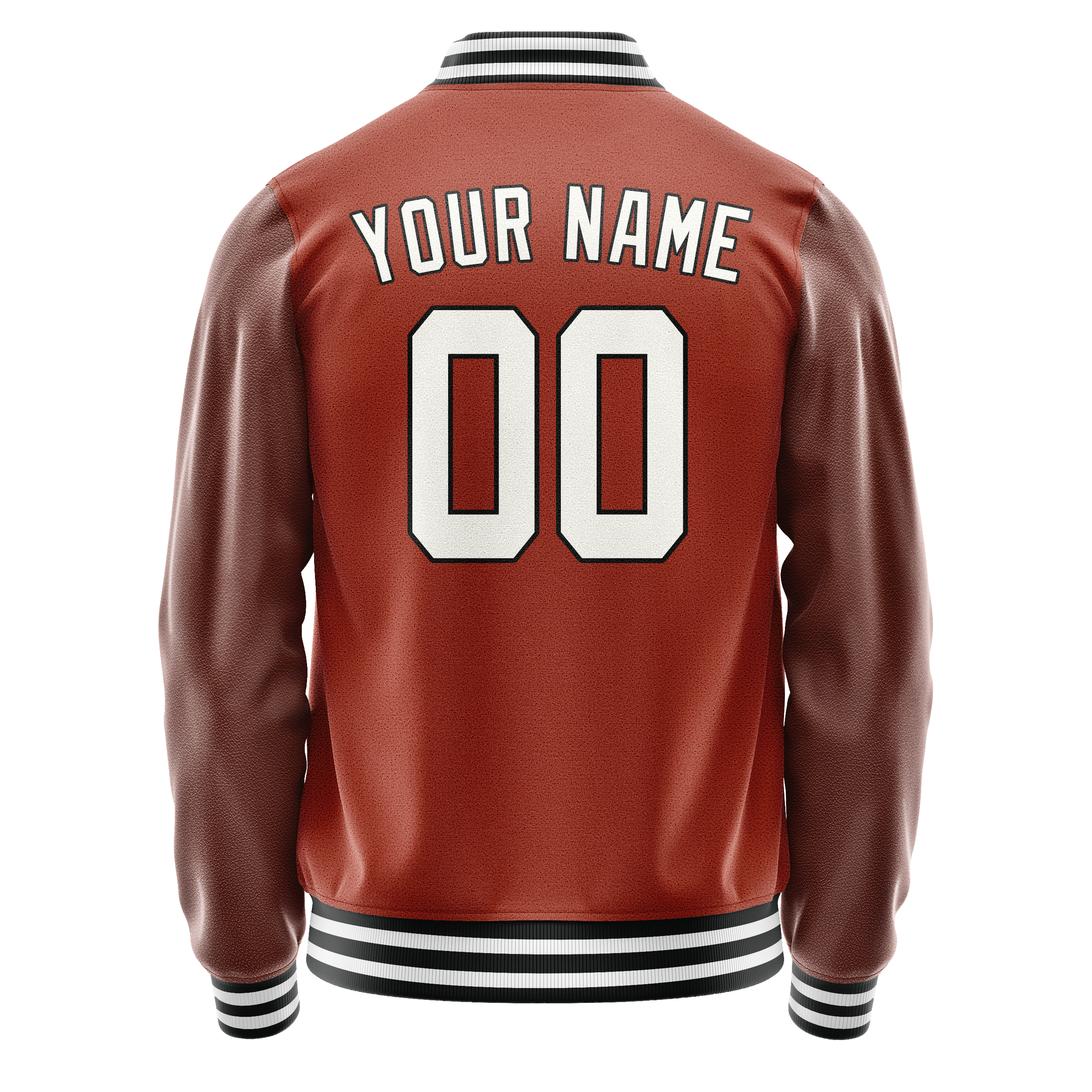 Custom Texas-Orange White Solid Color Varsity Letterman Jacket JA02240617JG436