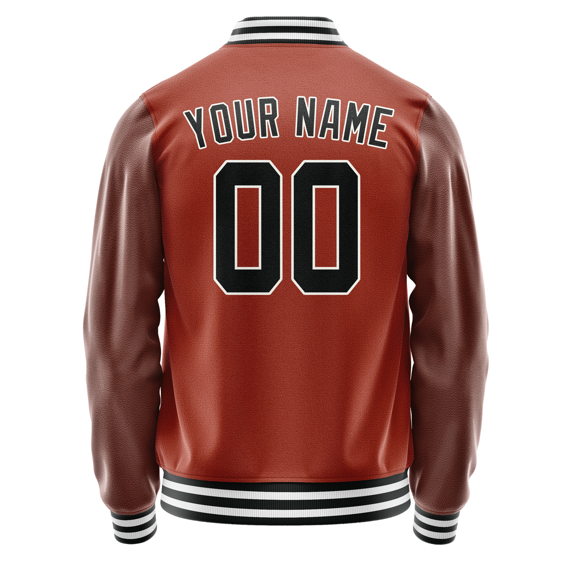 Custom Texas-Orange Black Solid Color Varsity Letterman Jacket JA02240617JG444
