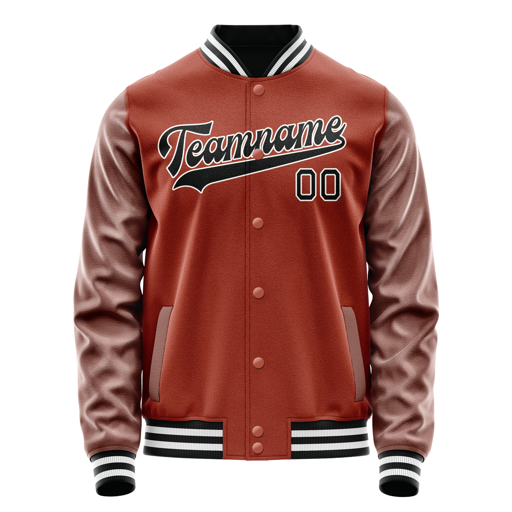 Custom Texas-Orange Black Solid Color Varsity Letterman Jacket JA02240617JG444