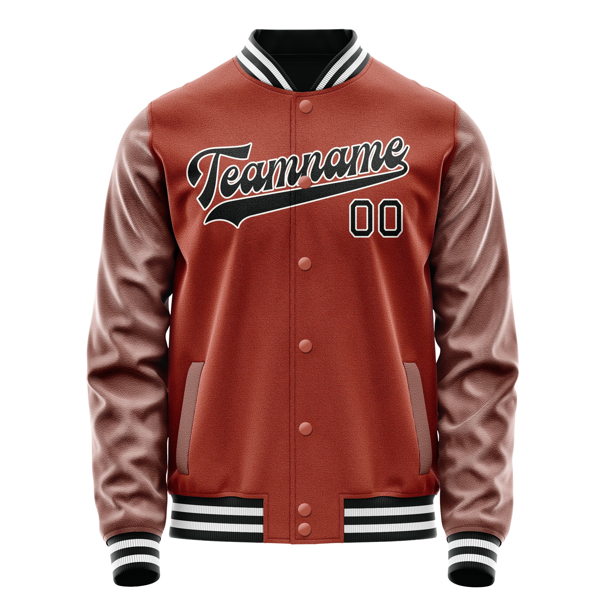 Custom Texas-Orange Black Solid Color Varsity Letterman Jacket JA02240617JG444