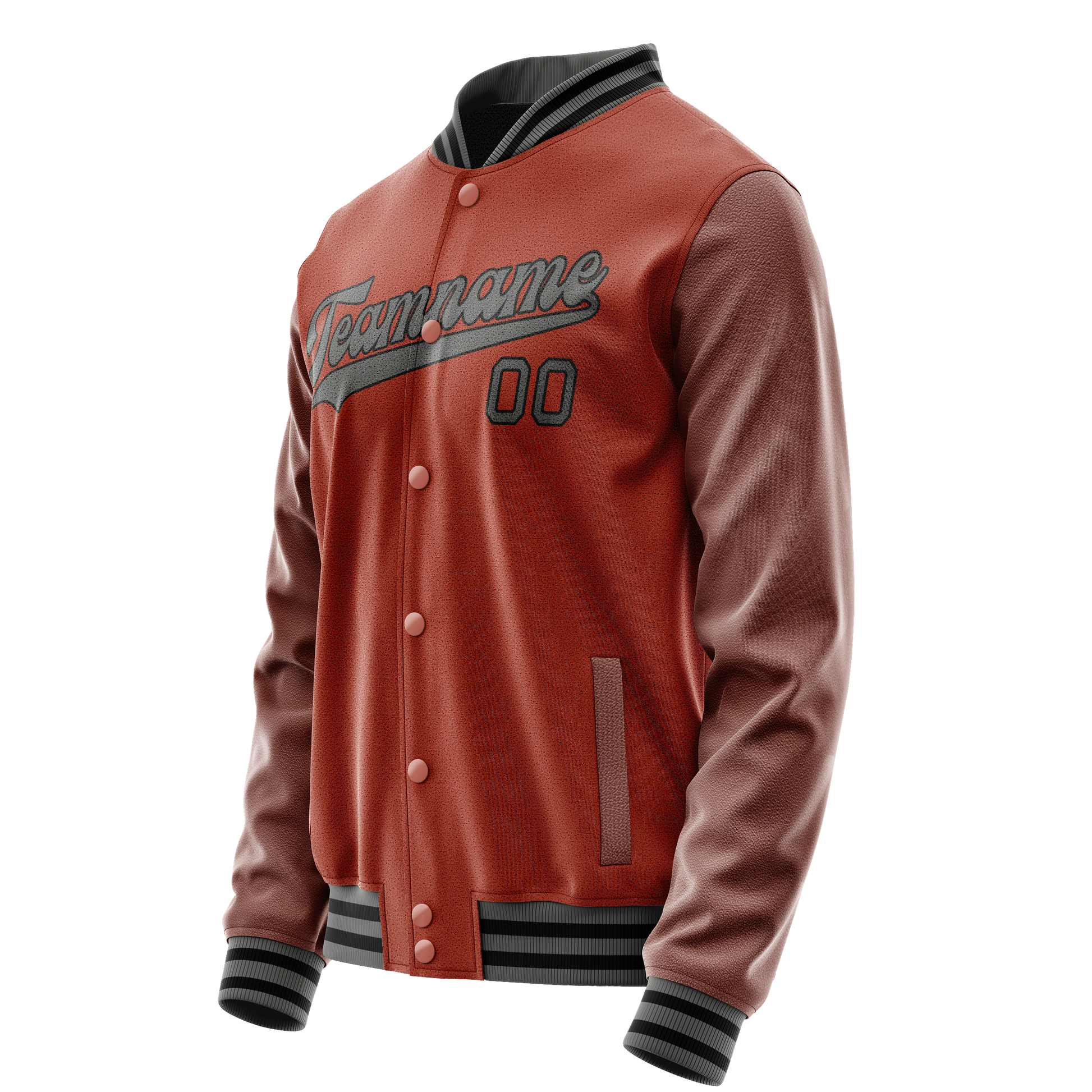 Custom Texas-Orange Gray Solid Color Varsity Letterman Jacket JA02240617JG437