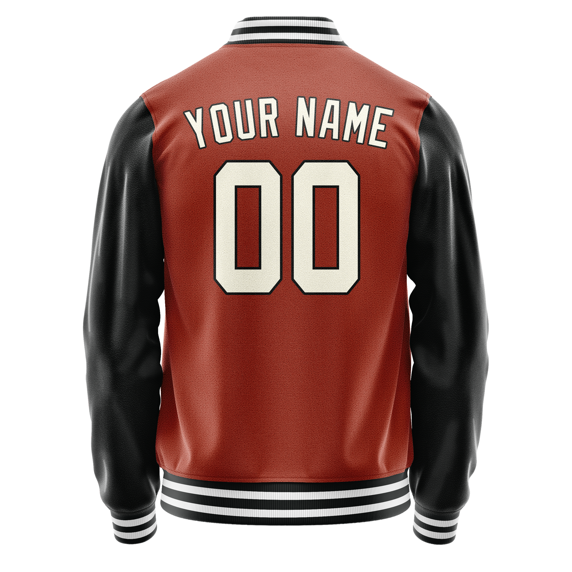 Custom Texas-Orange Black Solid Color Varsity Letterman Jacket JA02240617JG433