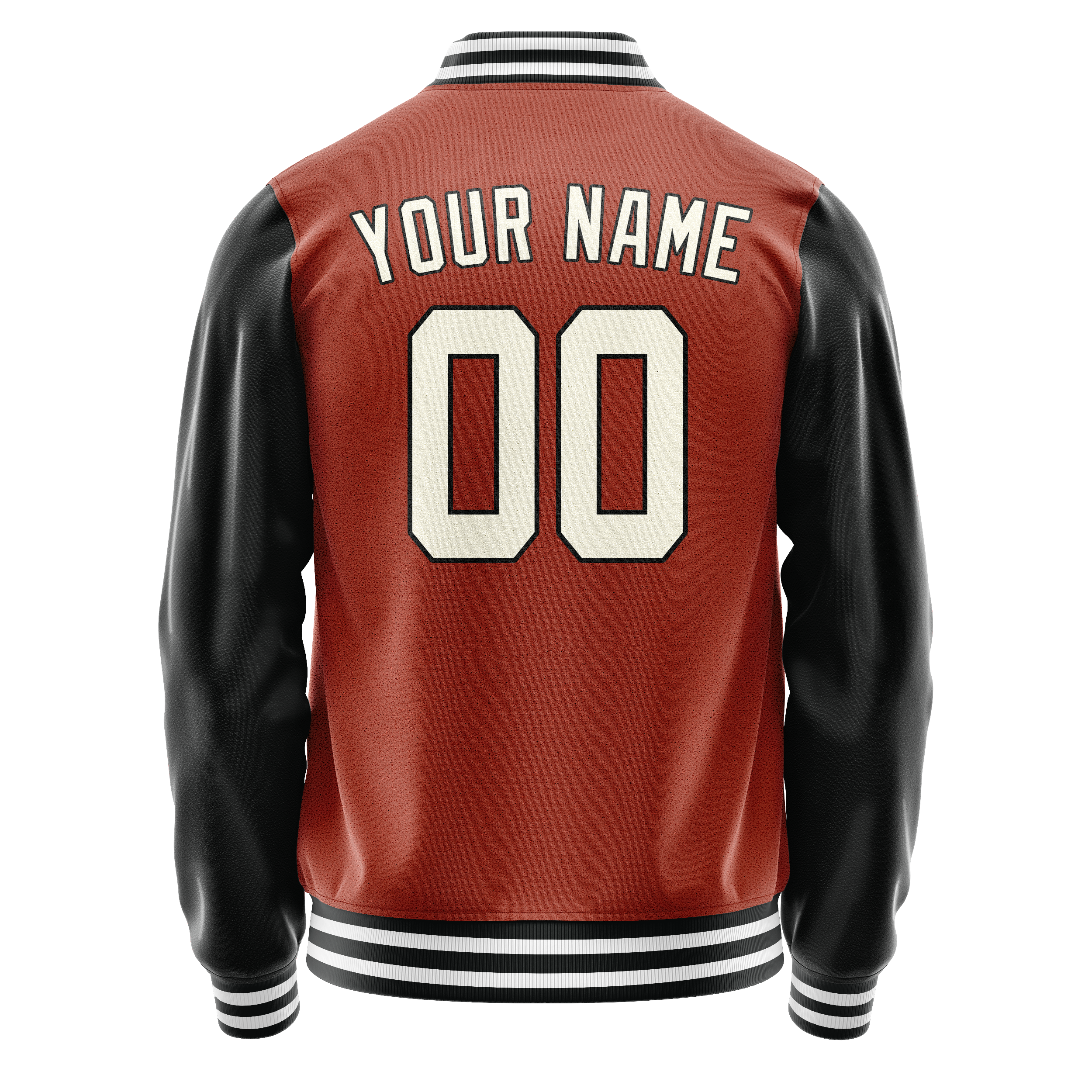 Custom Texas-Orange Black Solid Color Varsity Letterman Jacket JA02240617JG433
