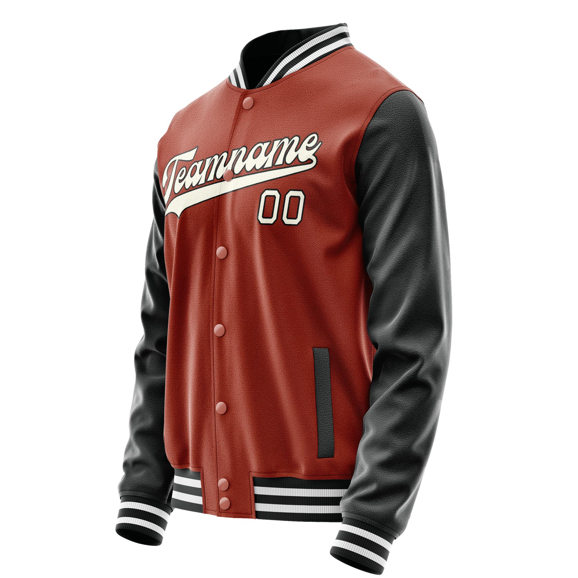 Custom Texas-Orange Black Solid Color Varsity Letterman Jacket JA02240617JG433