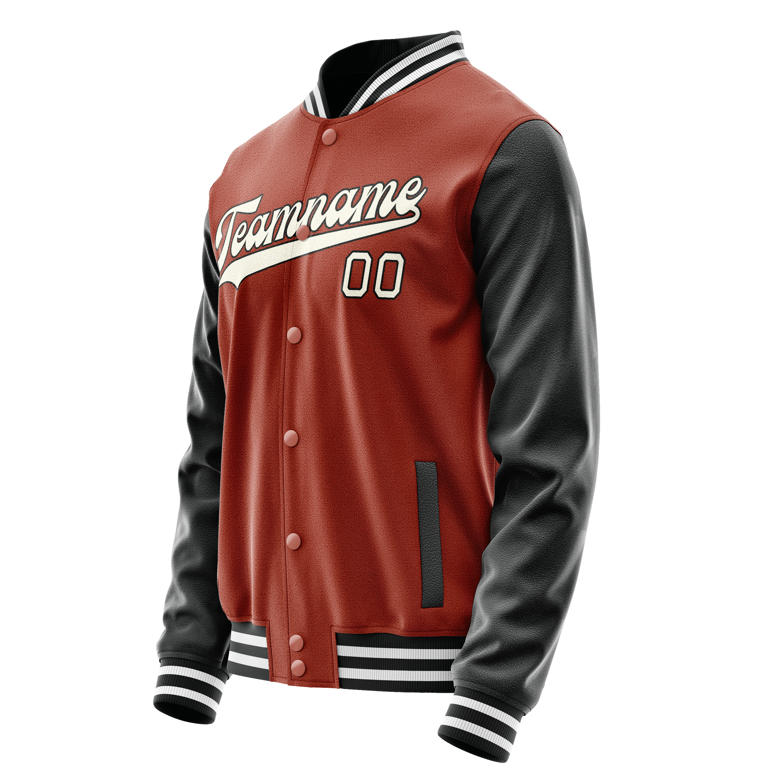 Custom Texas-Orange Black Solid Color Varsity Letterman Jacket JA02240617JG433