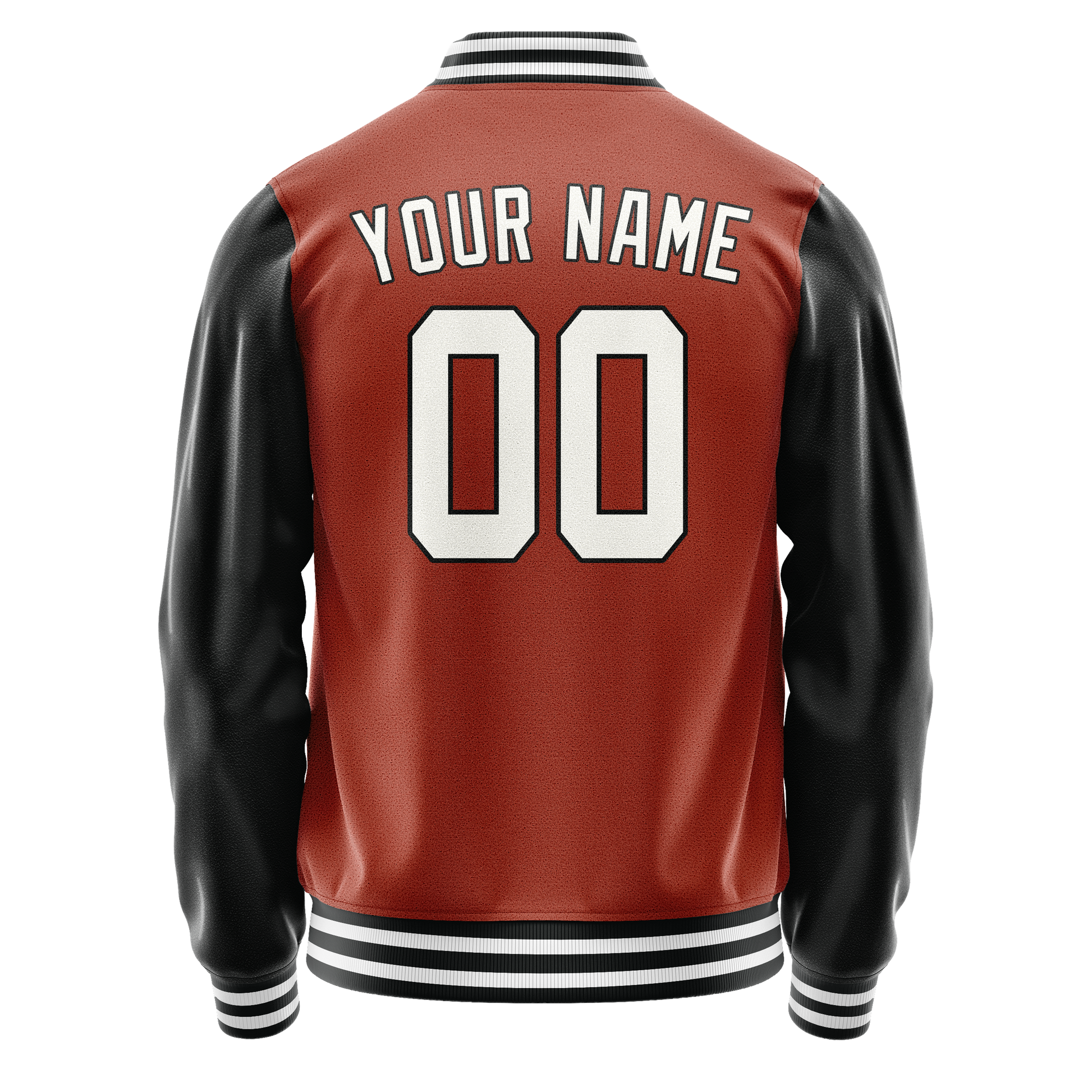 Custom Texas-Orange Black Solid Color Varsity Letterman Jacket JA02240617JG443
