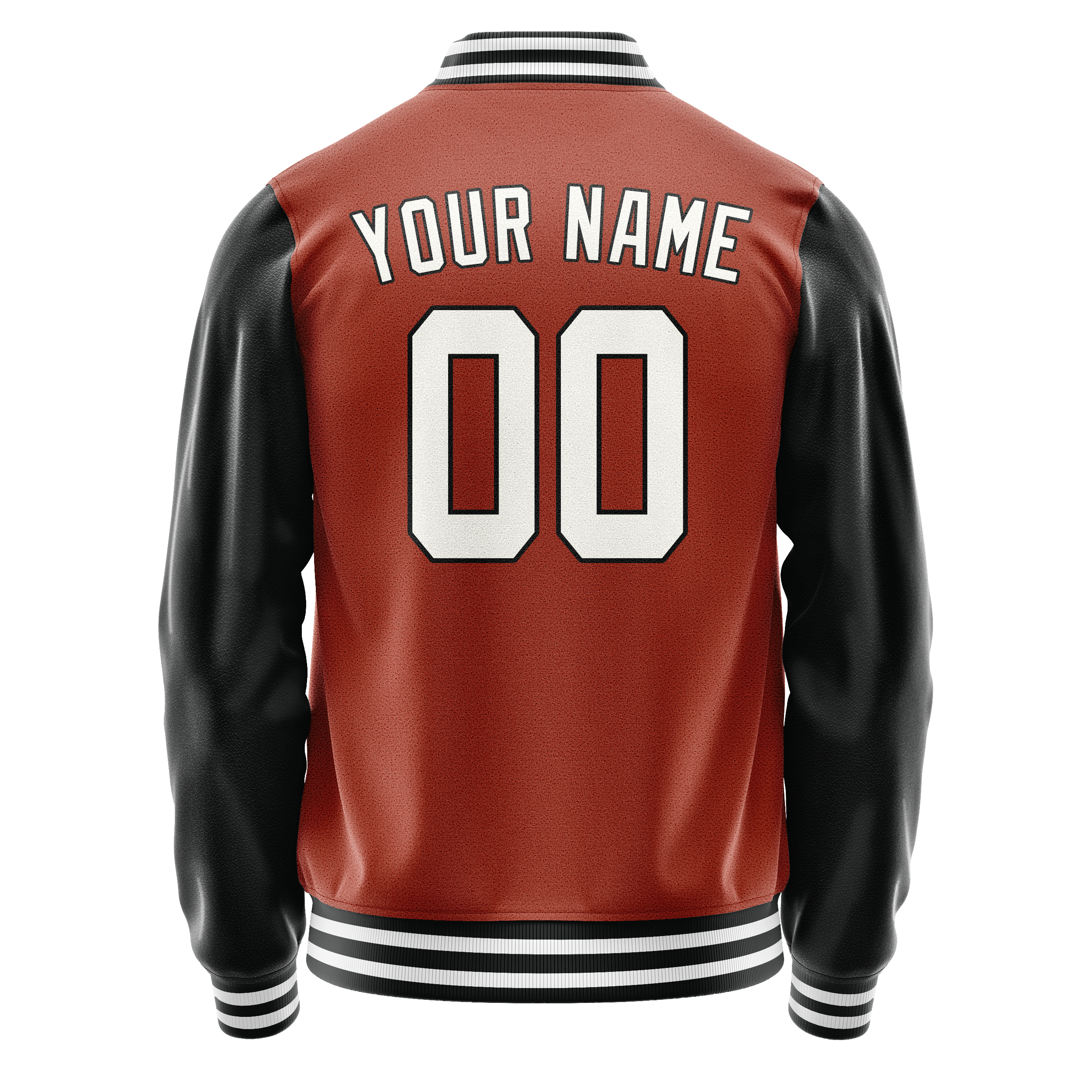 Custom Texas-Orange Black Solid Color Varsity Letterman Jacket JA02240617JG443