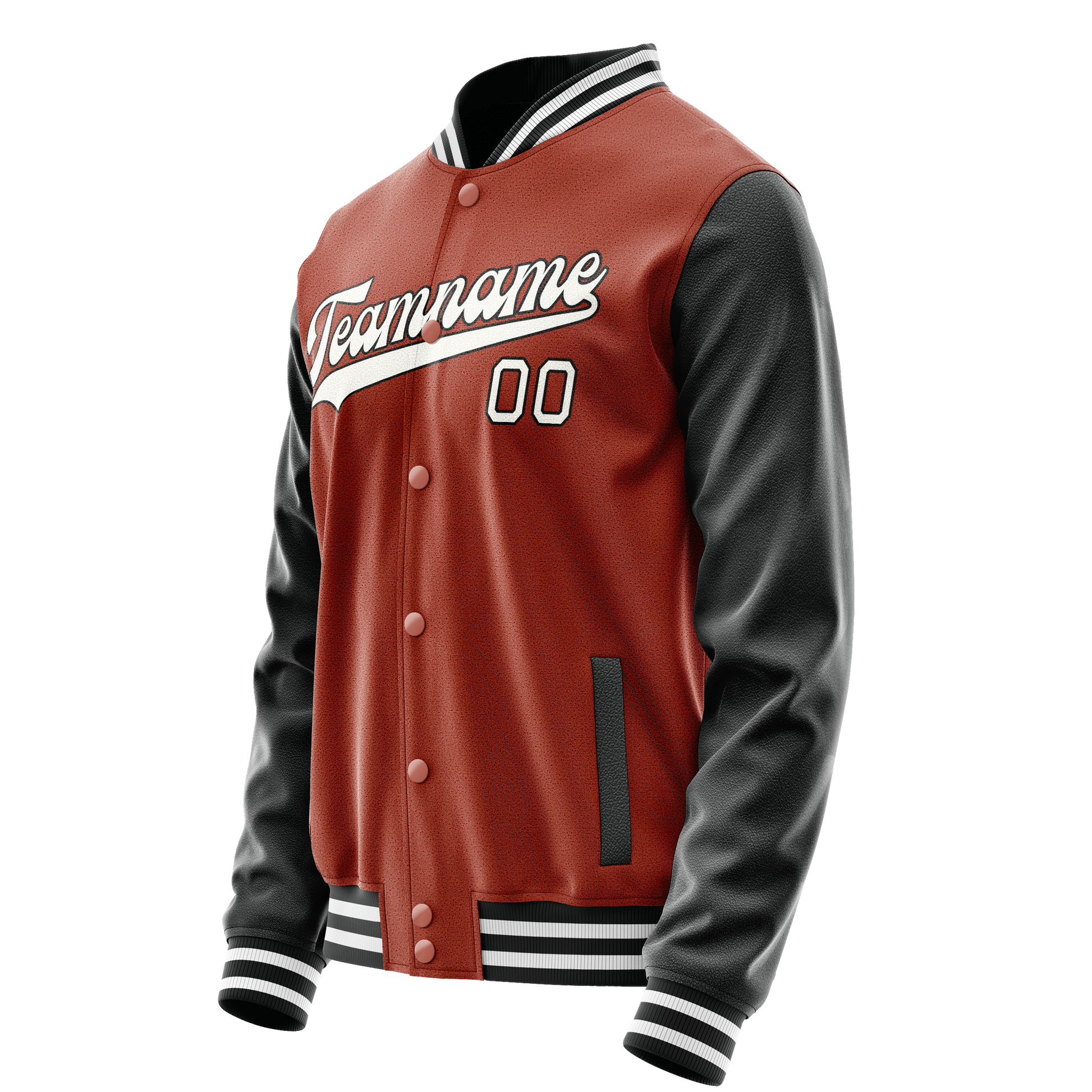 Custom Texas-Orange Black Solid Color Varsity Letterman Jacket JA02240617JG443