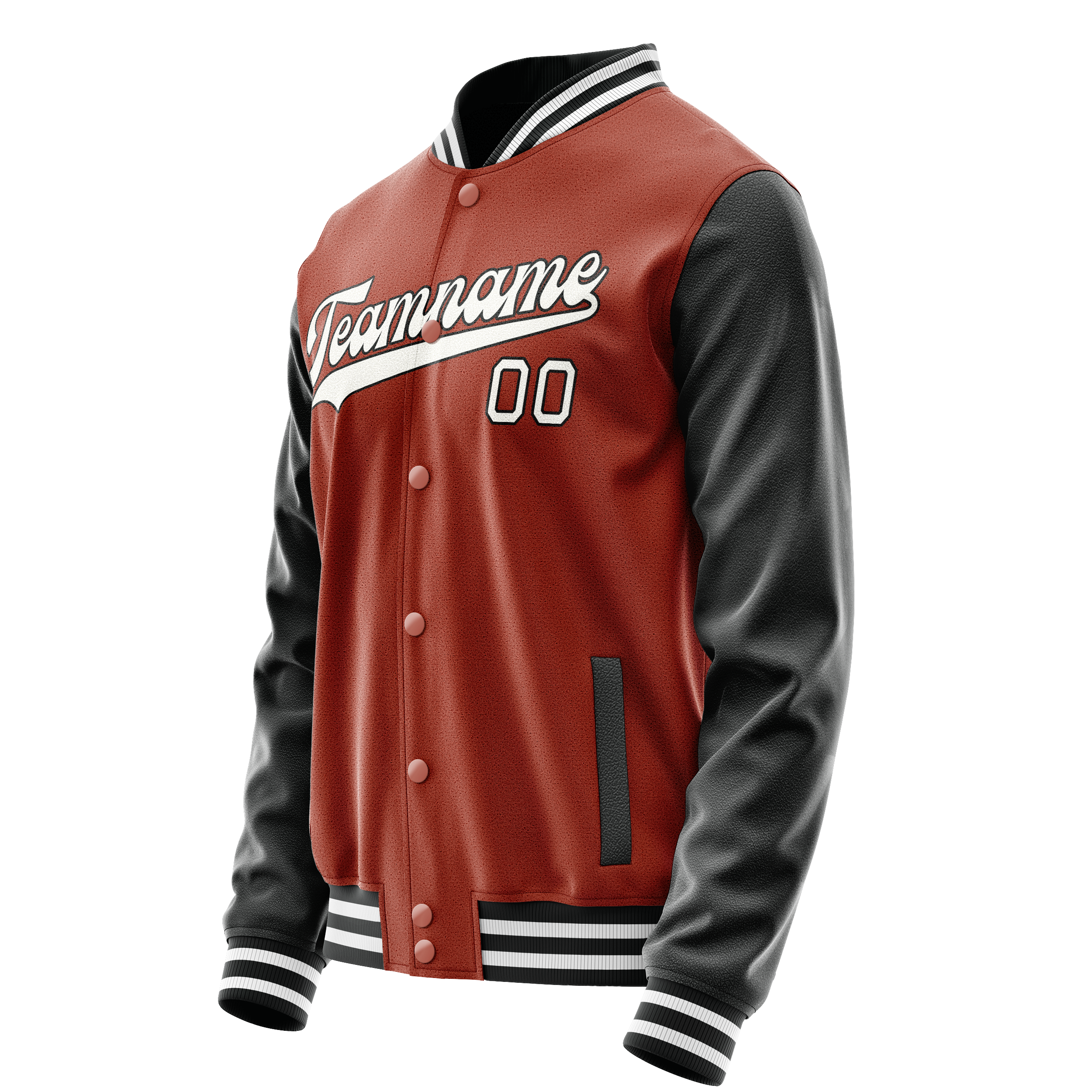 Custom Texas-Orange Black Solid Color Varsity Letterman Jacket JA02240617JG443