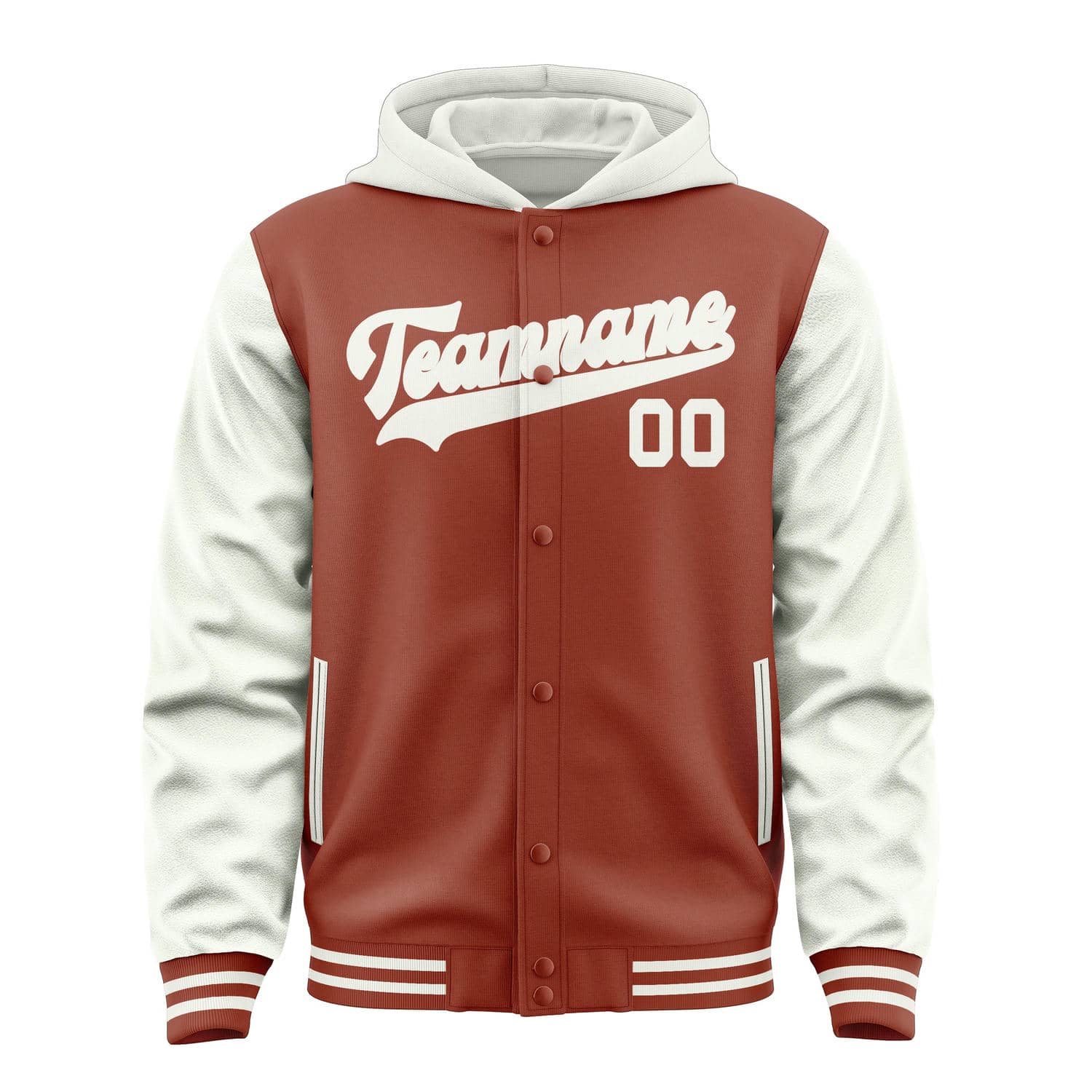 Custom Coral Red White Jacket