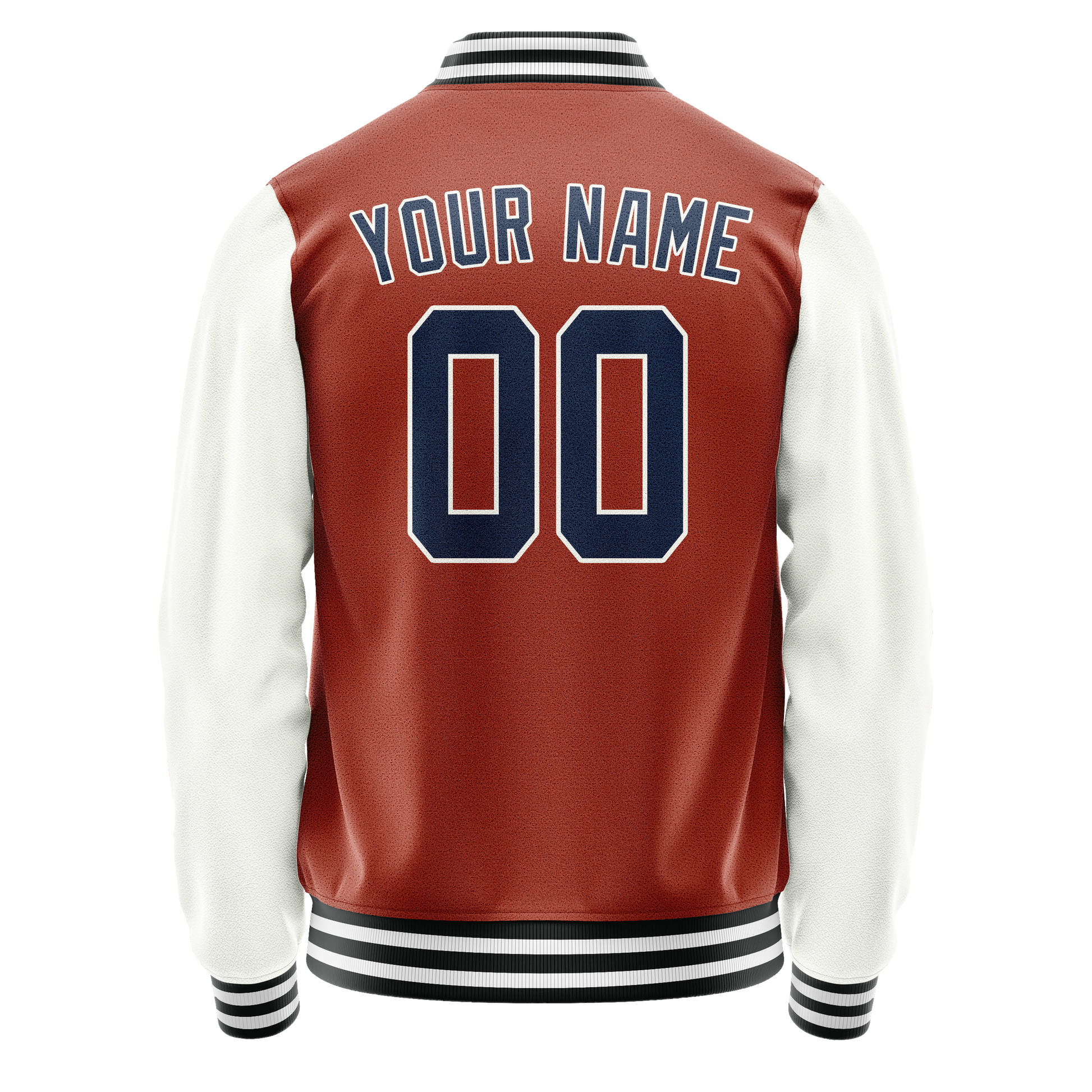Custom Texas-Orange White Solid Color Varsity Letterman Jacket JA02240617JG426