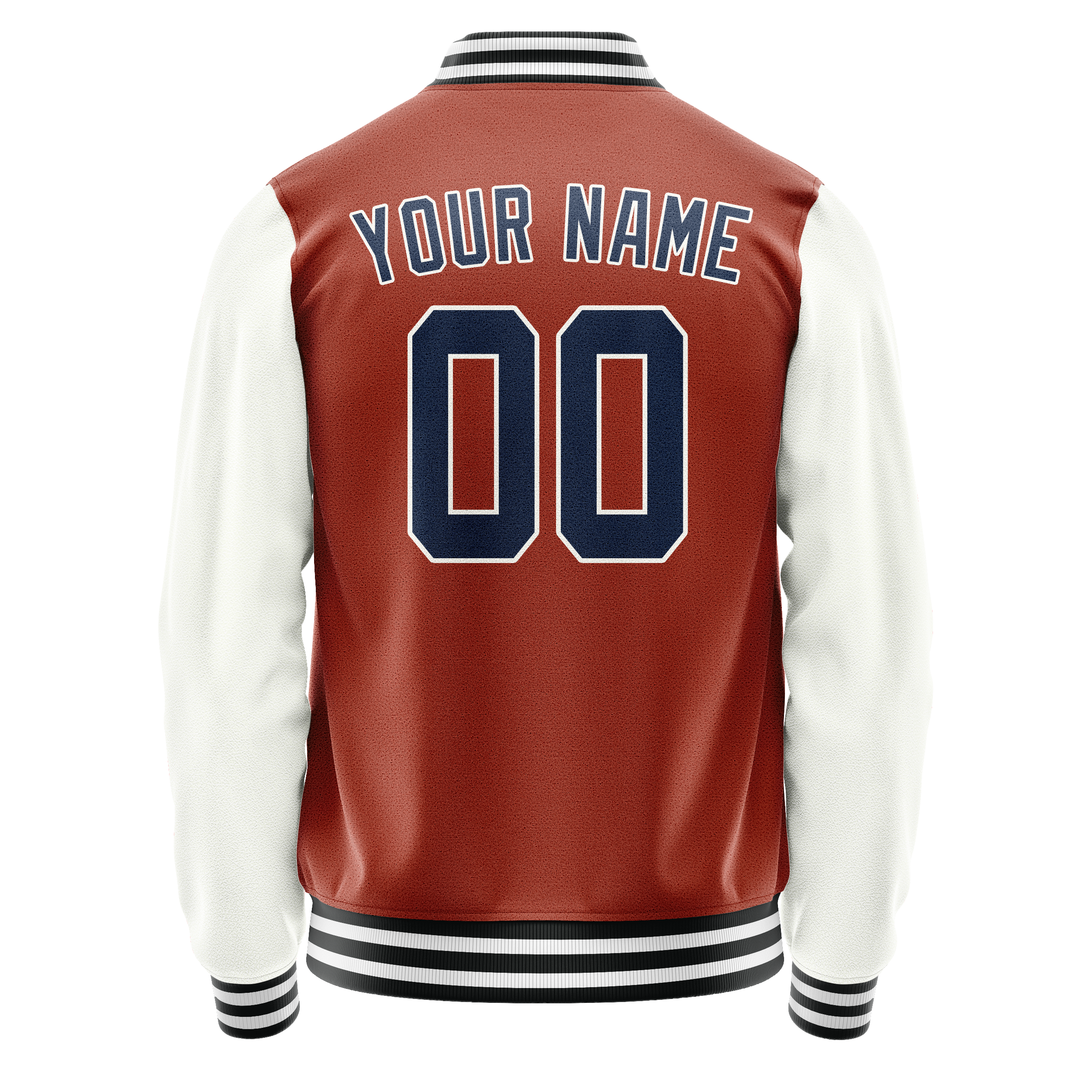 Custom Texas-Orange White Solid Color Varsity Letterman Jacket JA02240617JG426