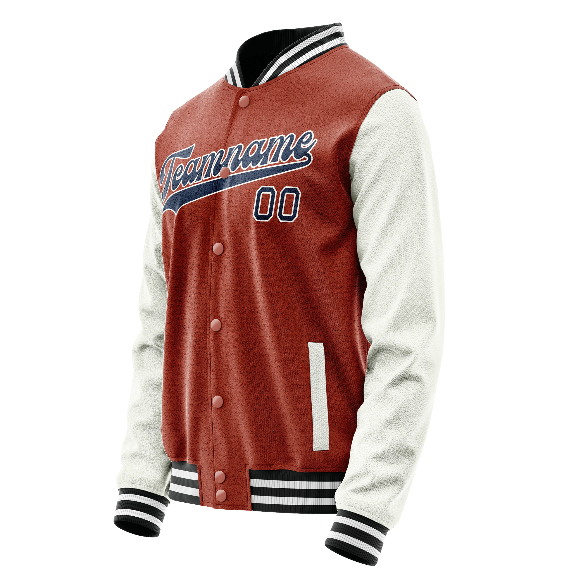 Custom Texas-Orange White Solid Color Varsity Letterman Jacket JA02240617JG426