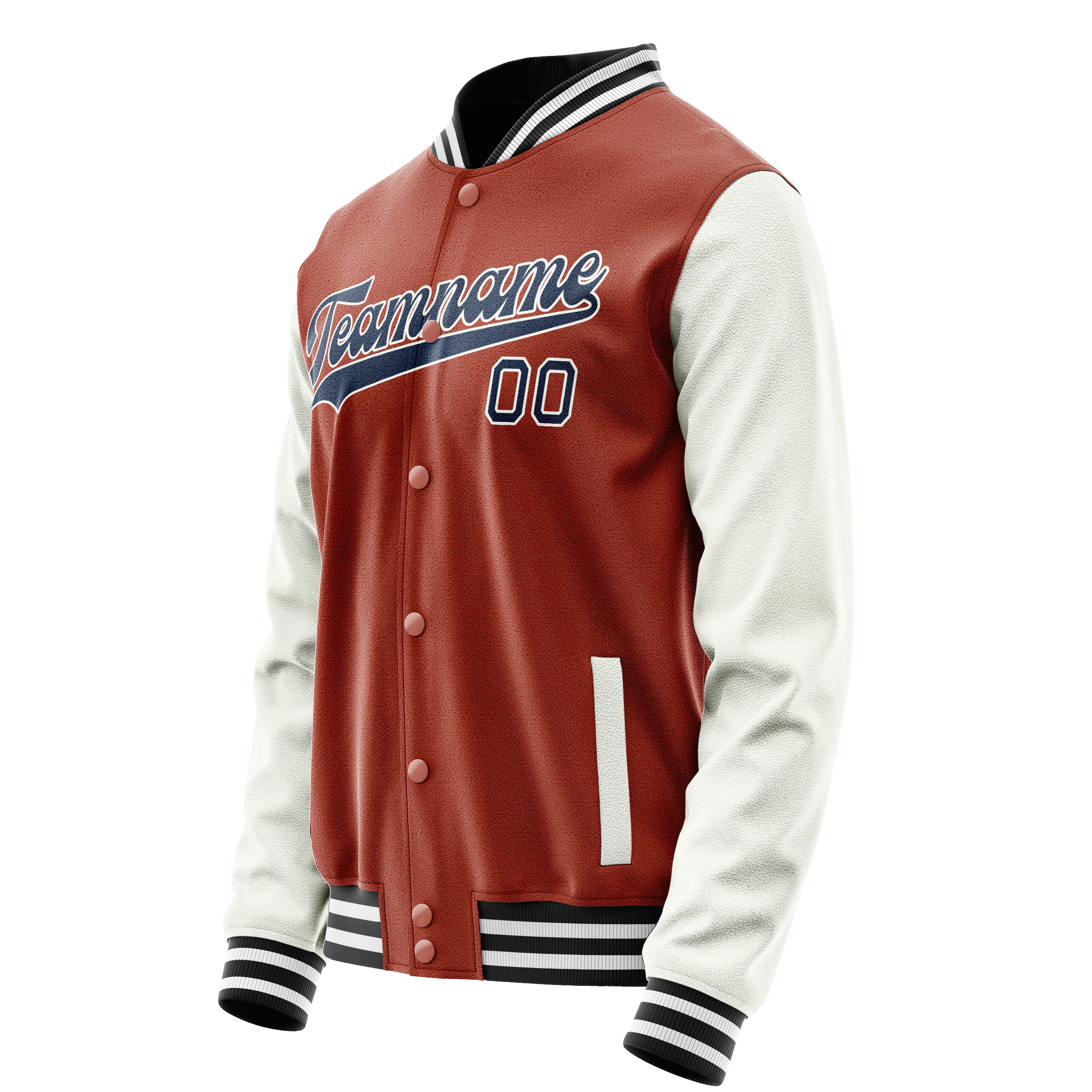 Custom Texas-Orange White Solid Color Varsity Letterman Jacket JA02240617JG426