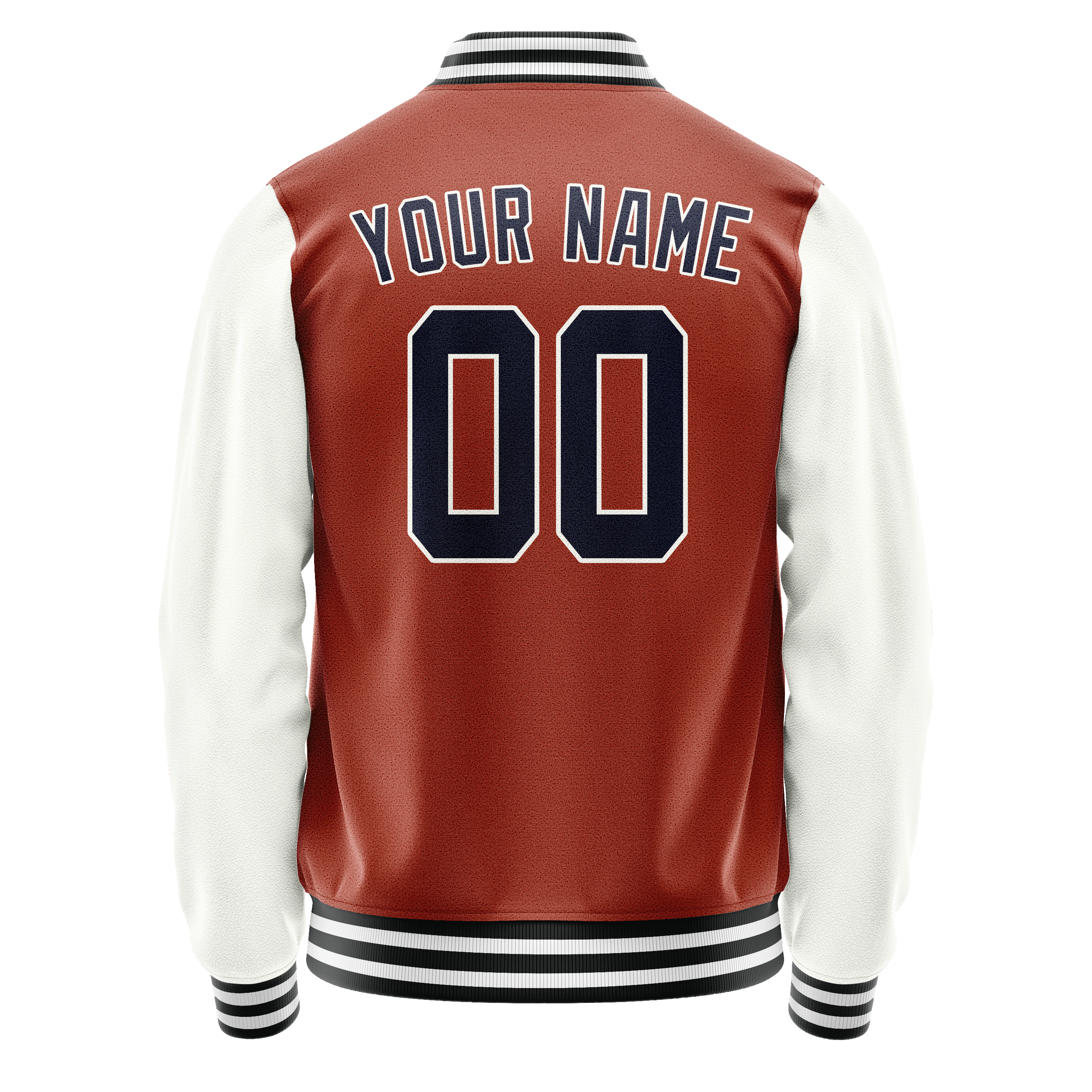 Custom Texas-Orange White Solid Color Varsity Letterman Jacket JA02240617JG427