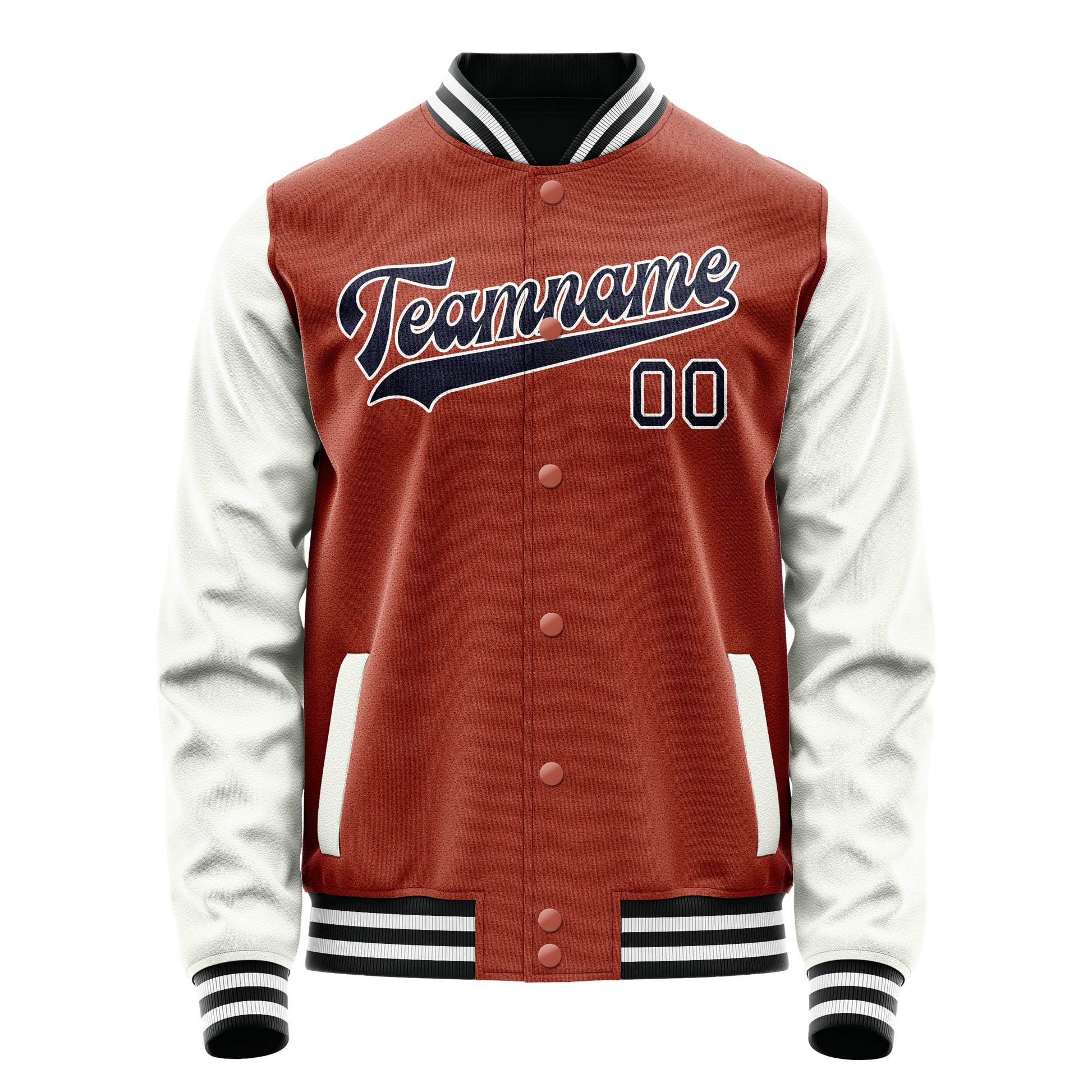 Custom Texas-Orange White Solid Color Varsity Letterman Jacket JA02240617JG427