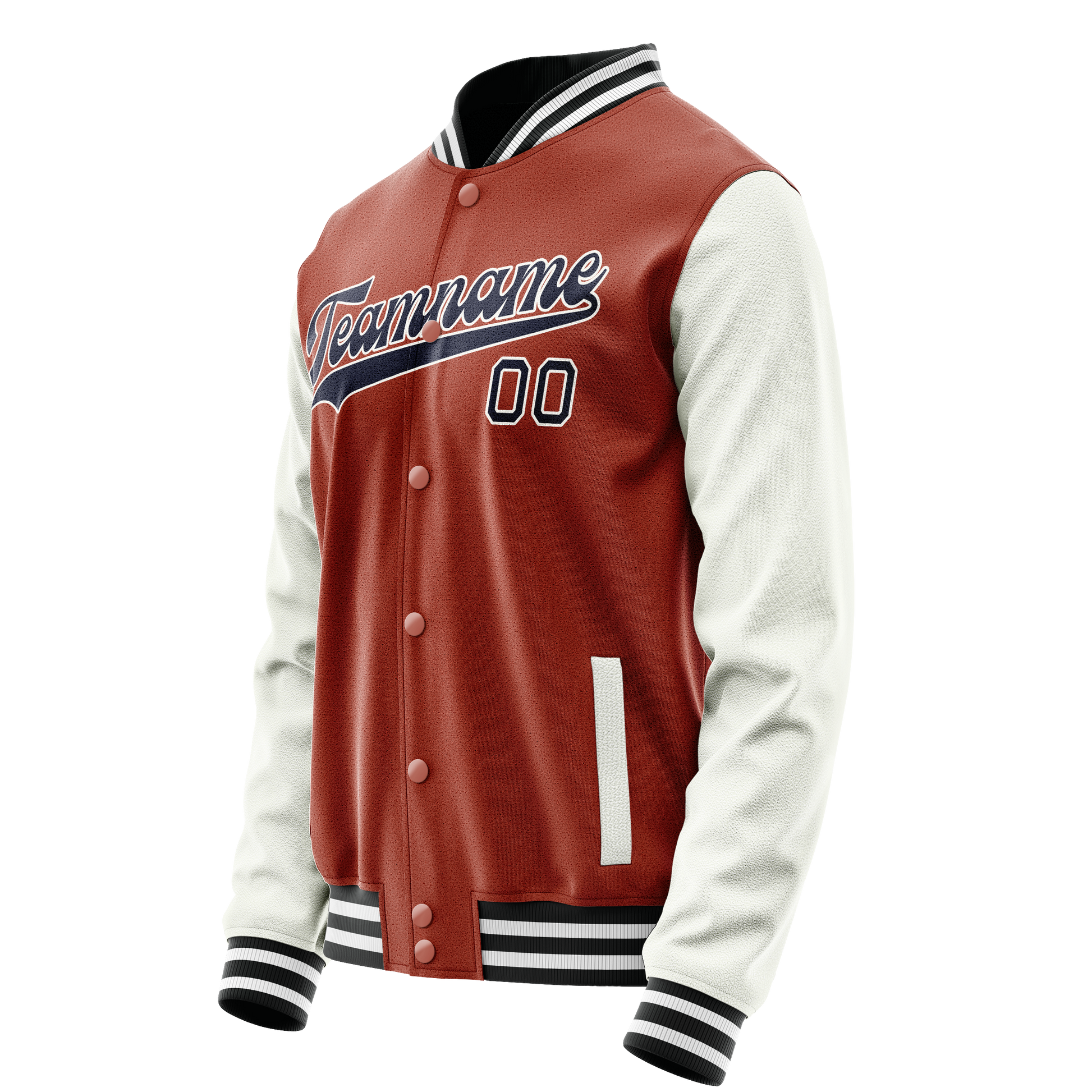 Custom Texas-Orange White Solid Color Varsity Letterman Jacket JA02240617JG427
