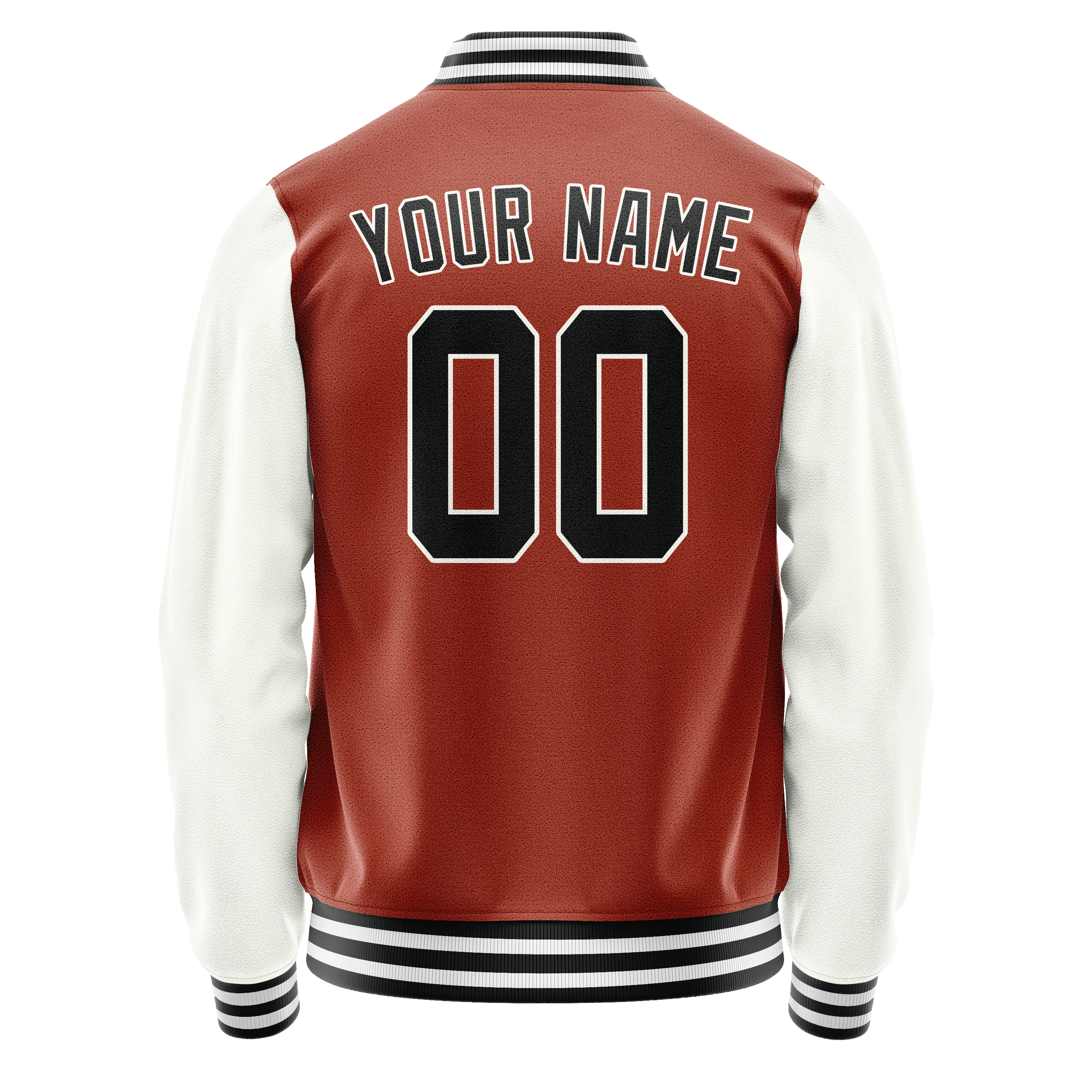 Custom Texas-Orange White Solid Color Varsity Letterman Jacket JA02240617JG425