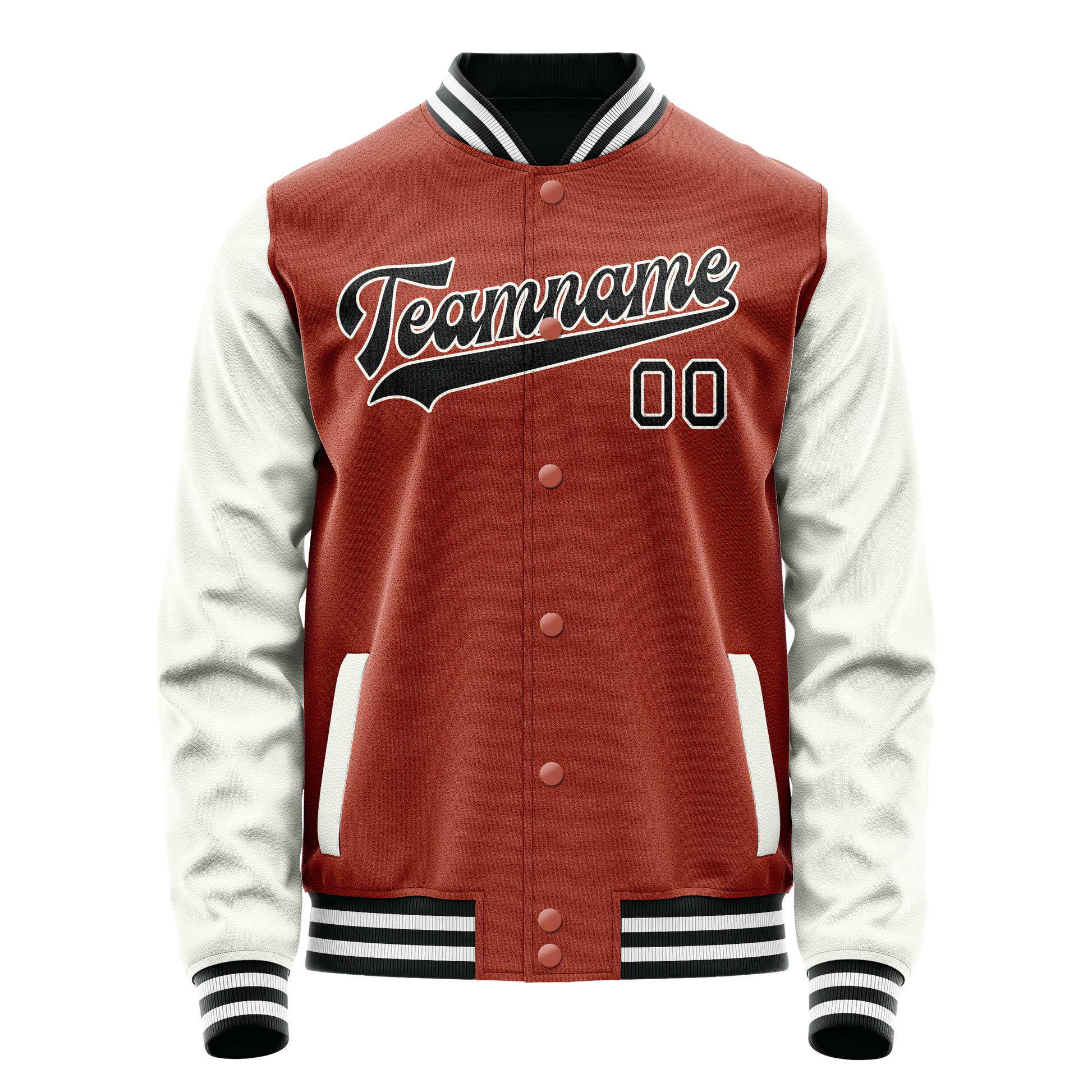Custom Texas-Orange White Solid Color Varsity Letterman Jacket JA02240617JG425