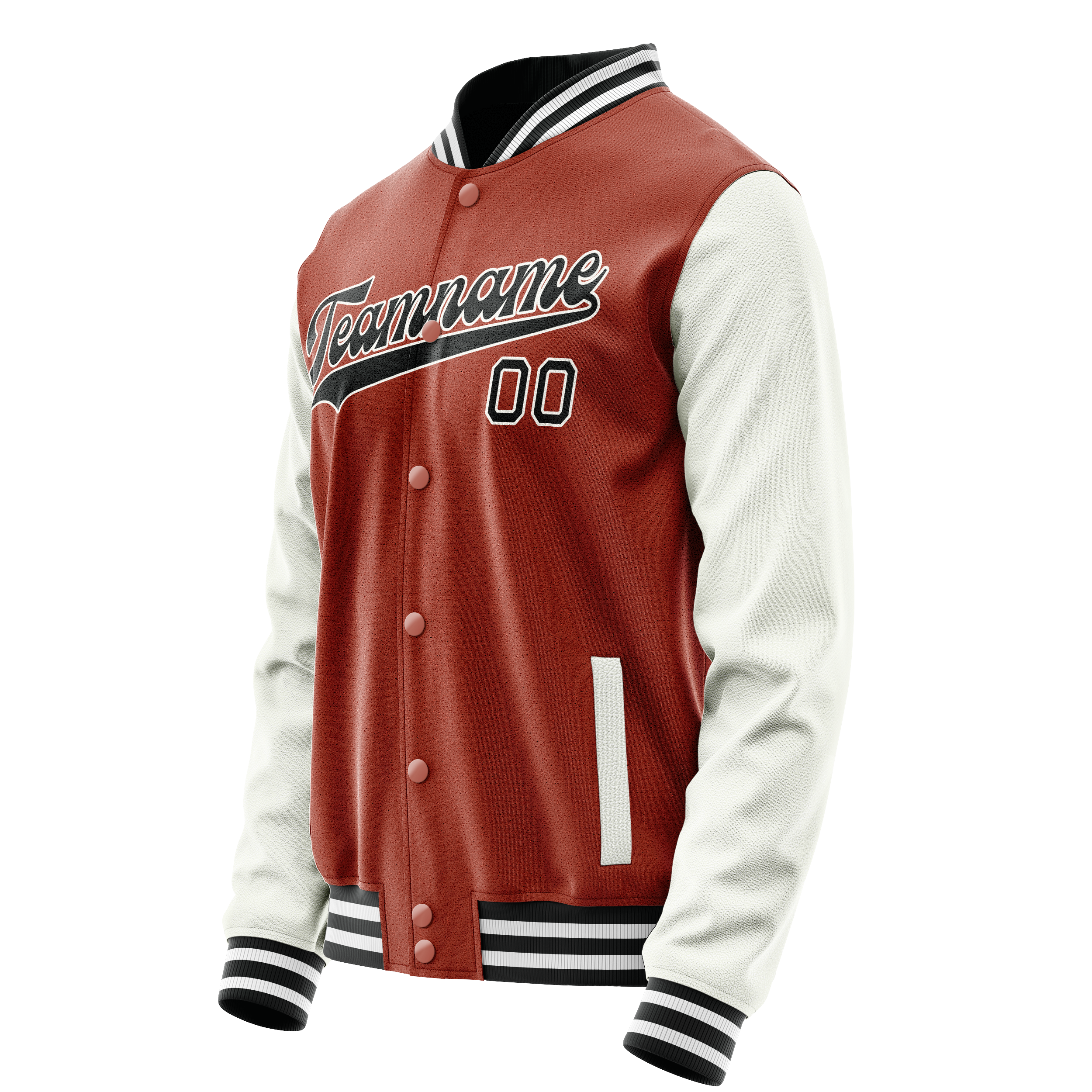 Custom Texas-Orange White Solid Color Varsity Letterman Jacket JA02240617JG425
