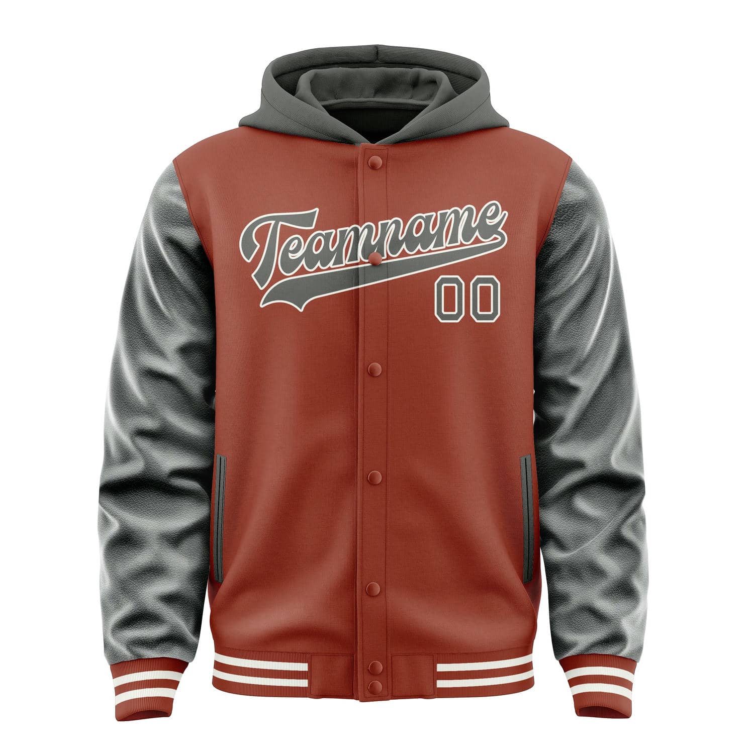 Custom Coral Red Dark Grey Jacket