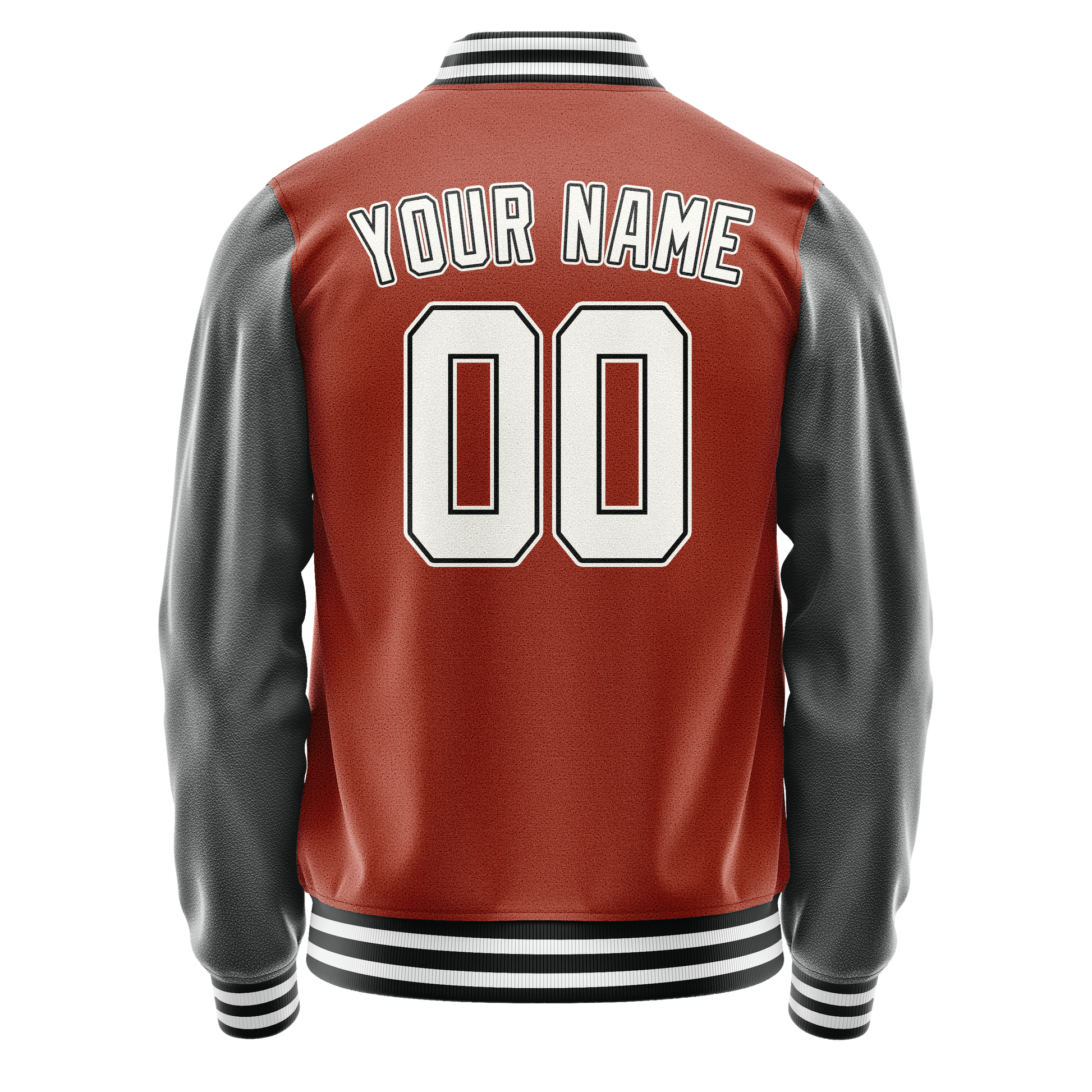Custom Texas-Orange Gray Solid Color Varsity Letterman Jacket JA02240617JG417