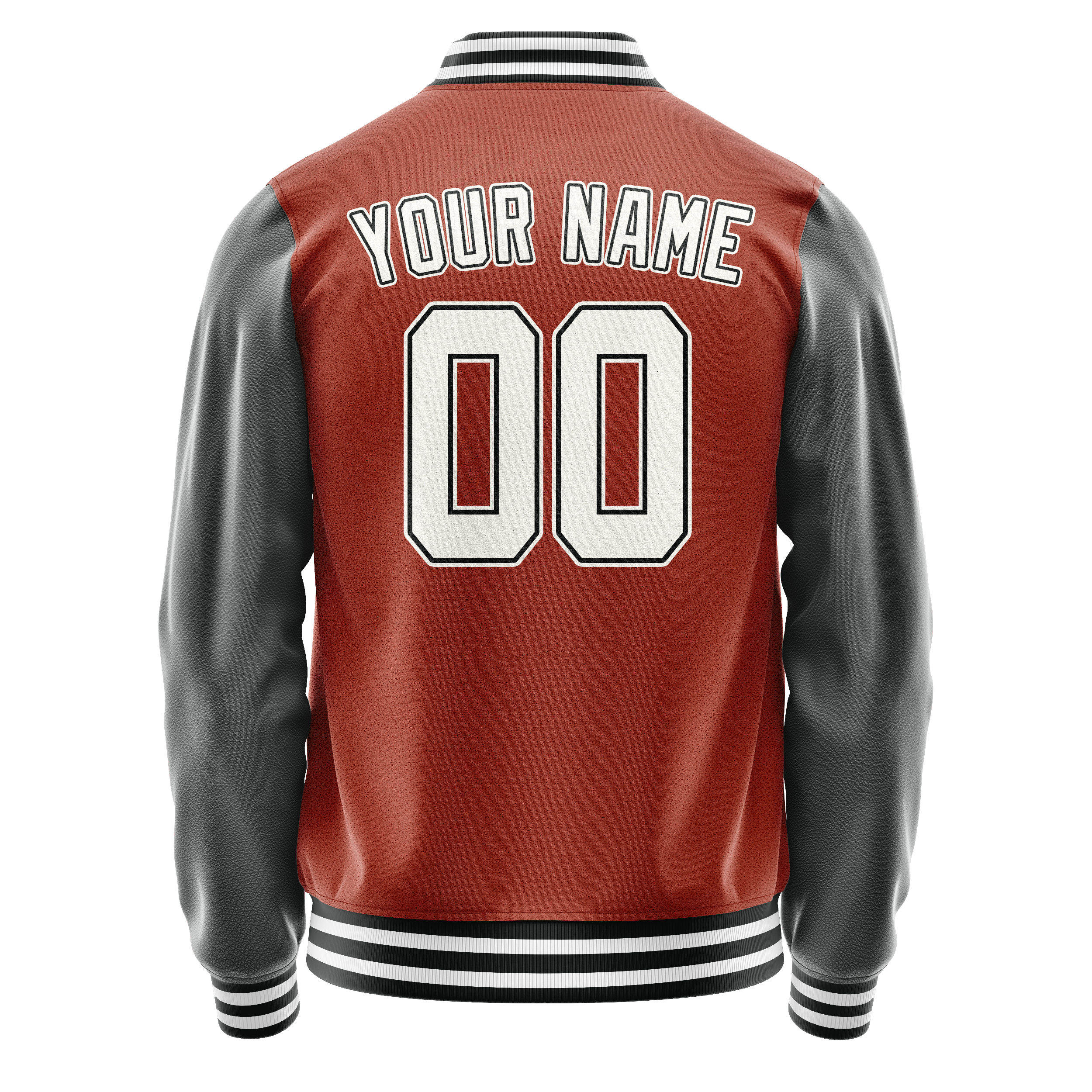 Custom Texas-Orange Gray Solid Color Varsity Letterman Jacket JA02240617JG417