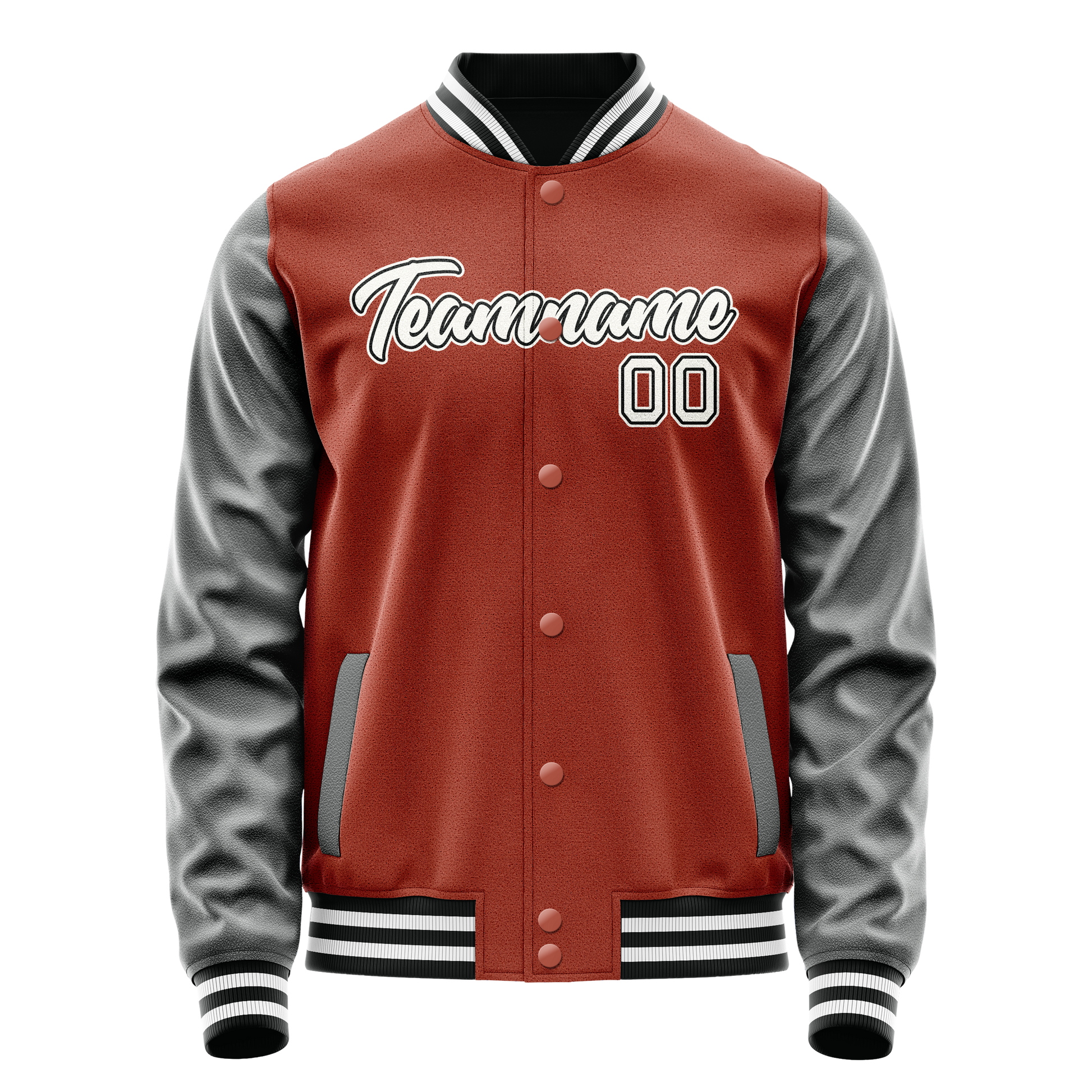 Custom Texas-Orange Gray Solid Color Varsity Letterman Jacket JA02240617JG417