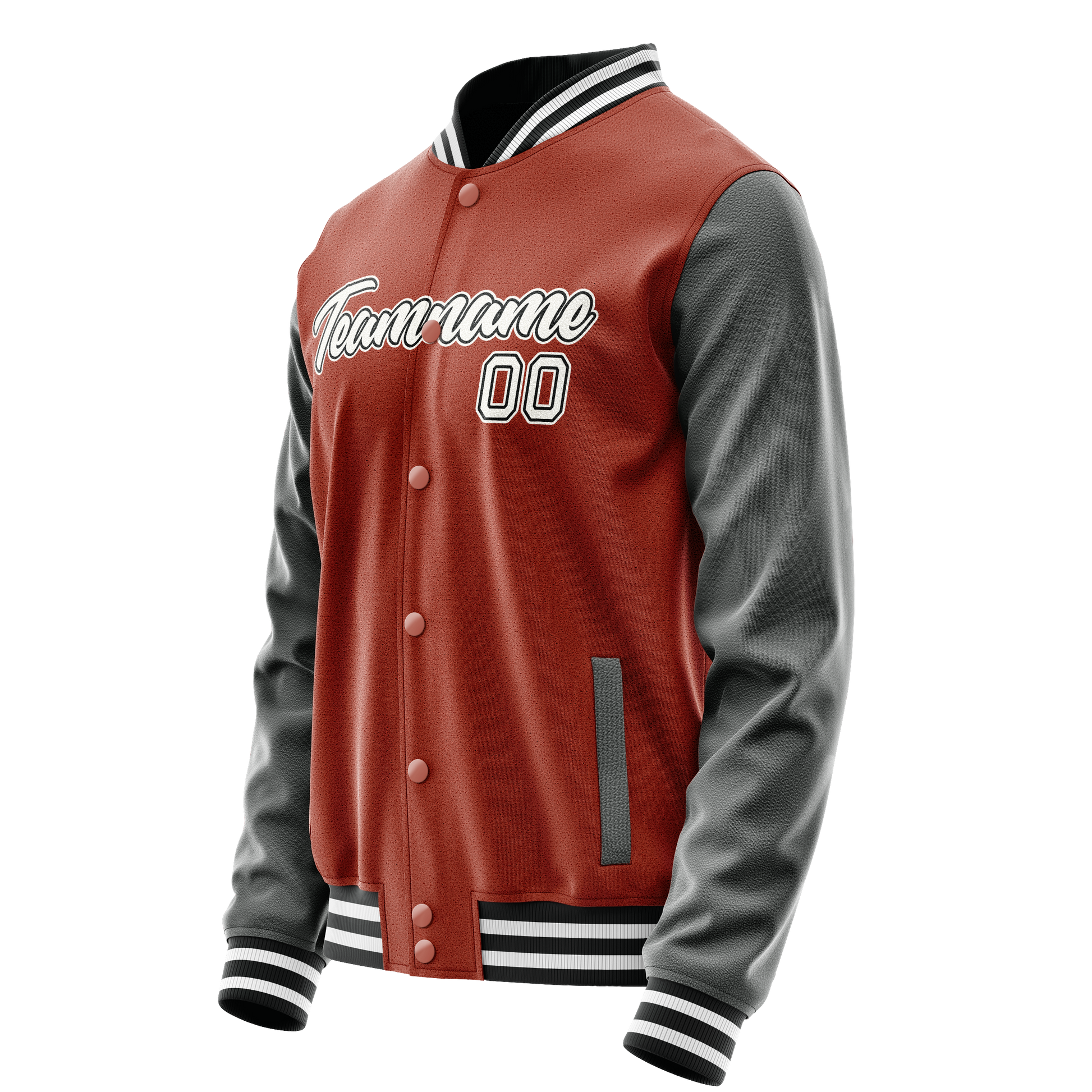 Custom Texas-Orange Gray Solid Color Varsity Letterman Jacket JA02240617JG417
