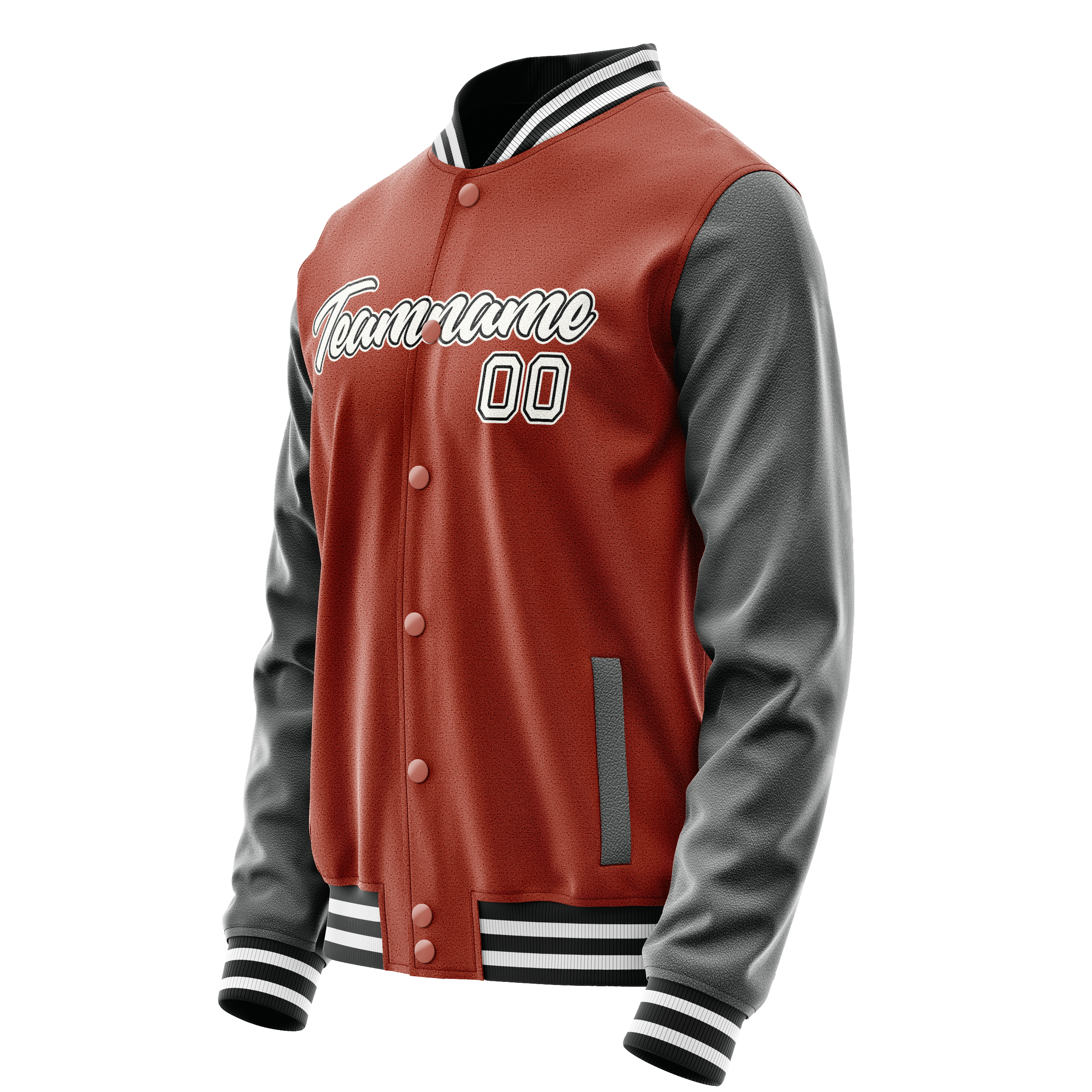 Custom Texas-Orange Gray Solid Color Varsity Letterman Jacket JA02240617JG417