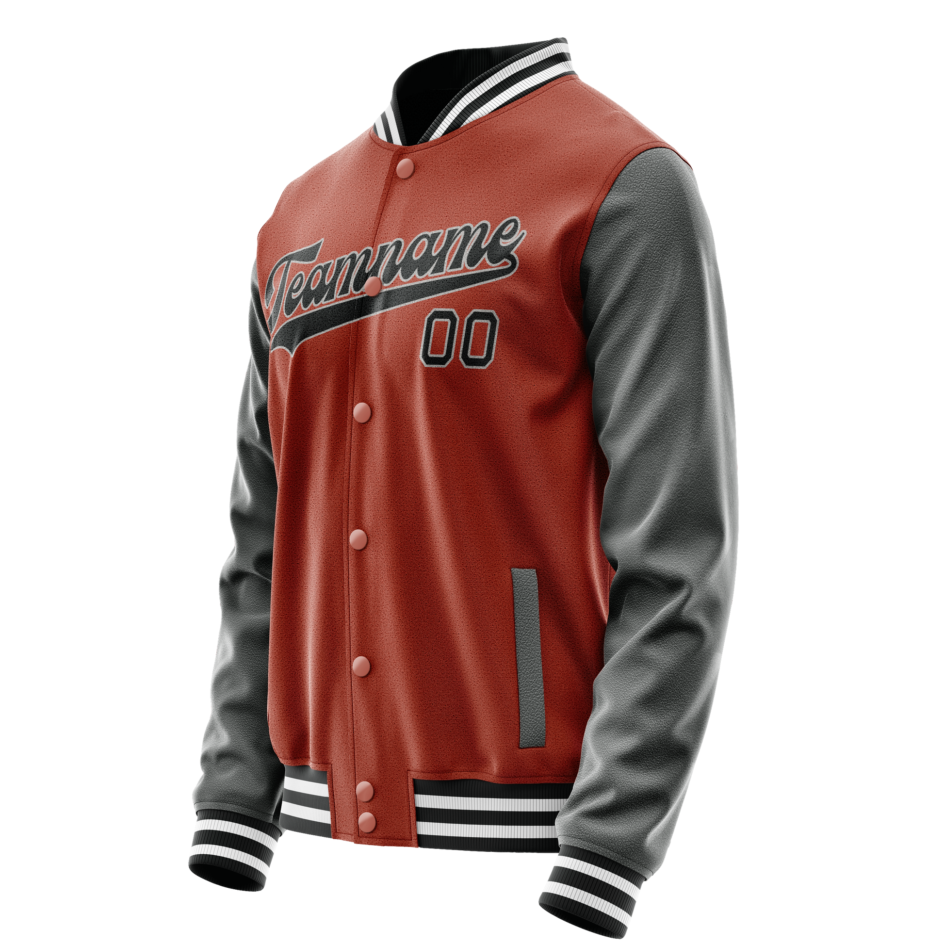 Custom Texas-Orange Gray Solid Color Varsity Letterman Jacket JA02240617JG418