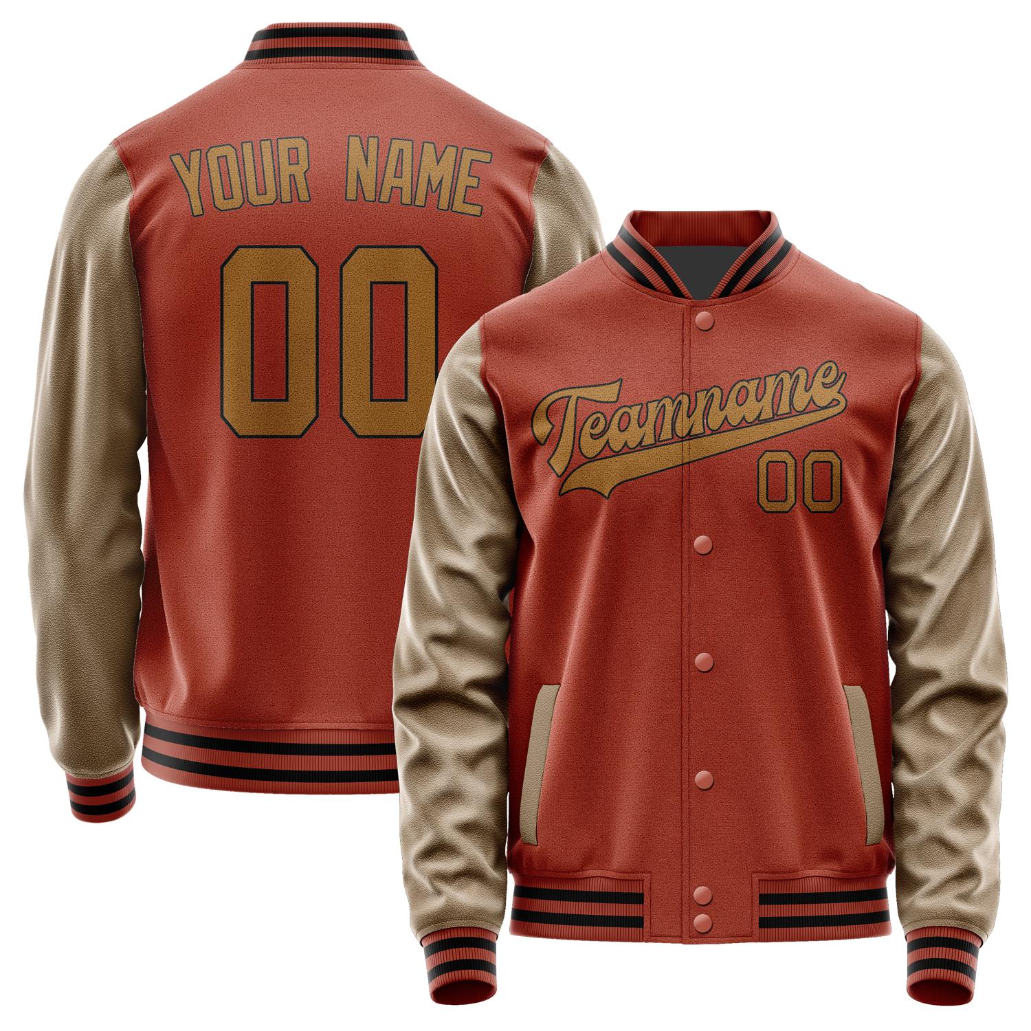 Custom Coral Red Khaki Jacket JA1616221617B31722