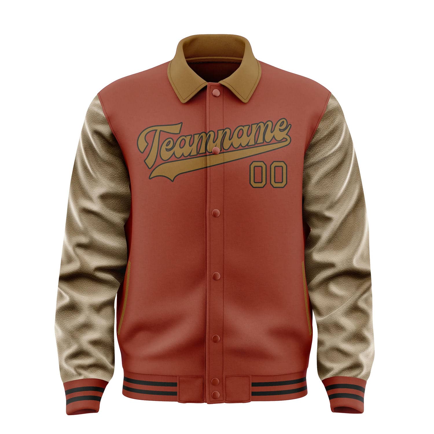 Custom Coral Red Khaki Jacket