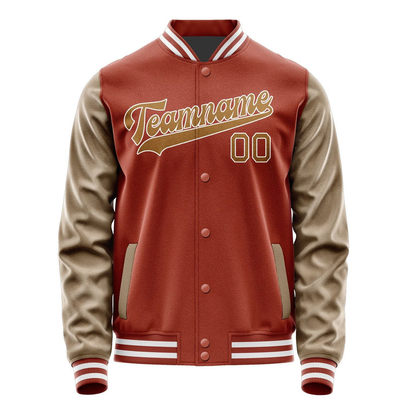 Custom Coral Red Khaki Jacket JA1616221618B31822