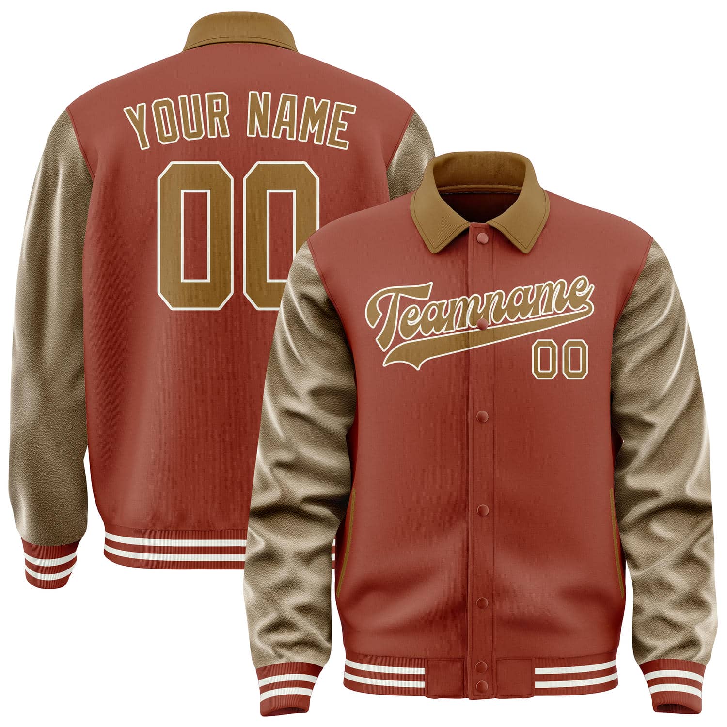 Custom Coral Red Khaki Jacket